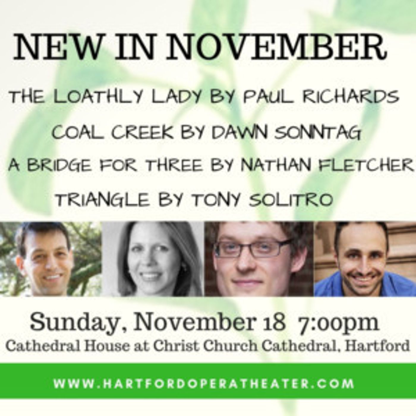 Hartford Opera Theater Presents: New In November 9  Image