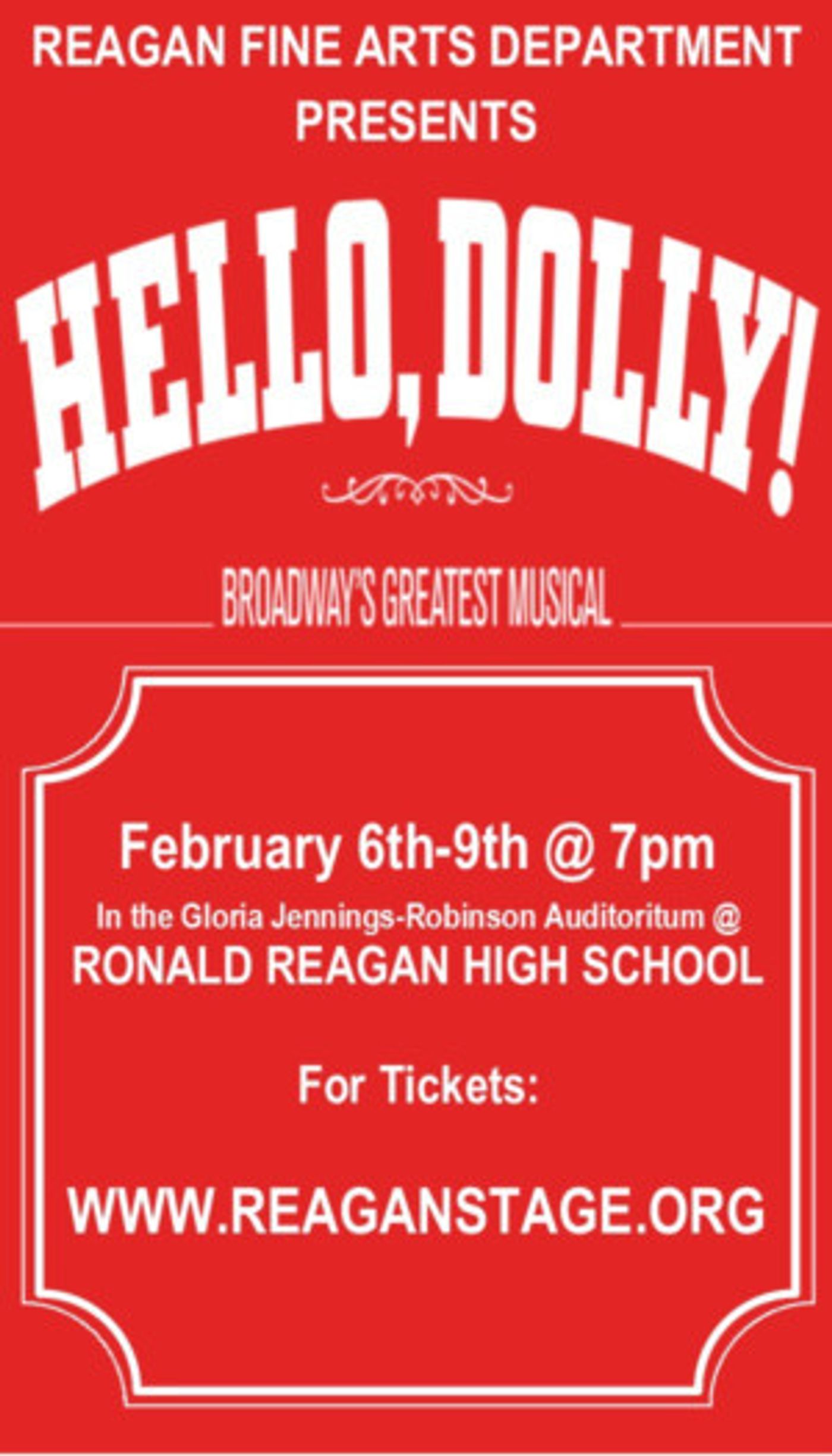 HELLO, DOLLY! Comes to Reagan High School  Image