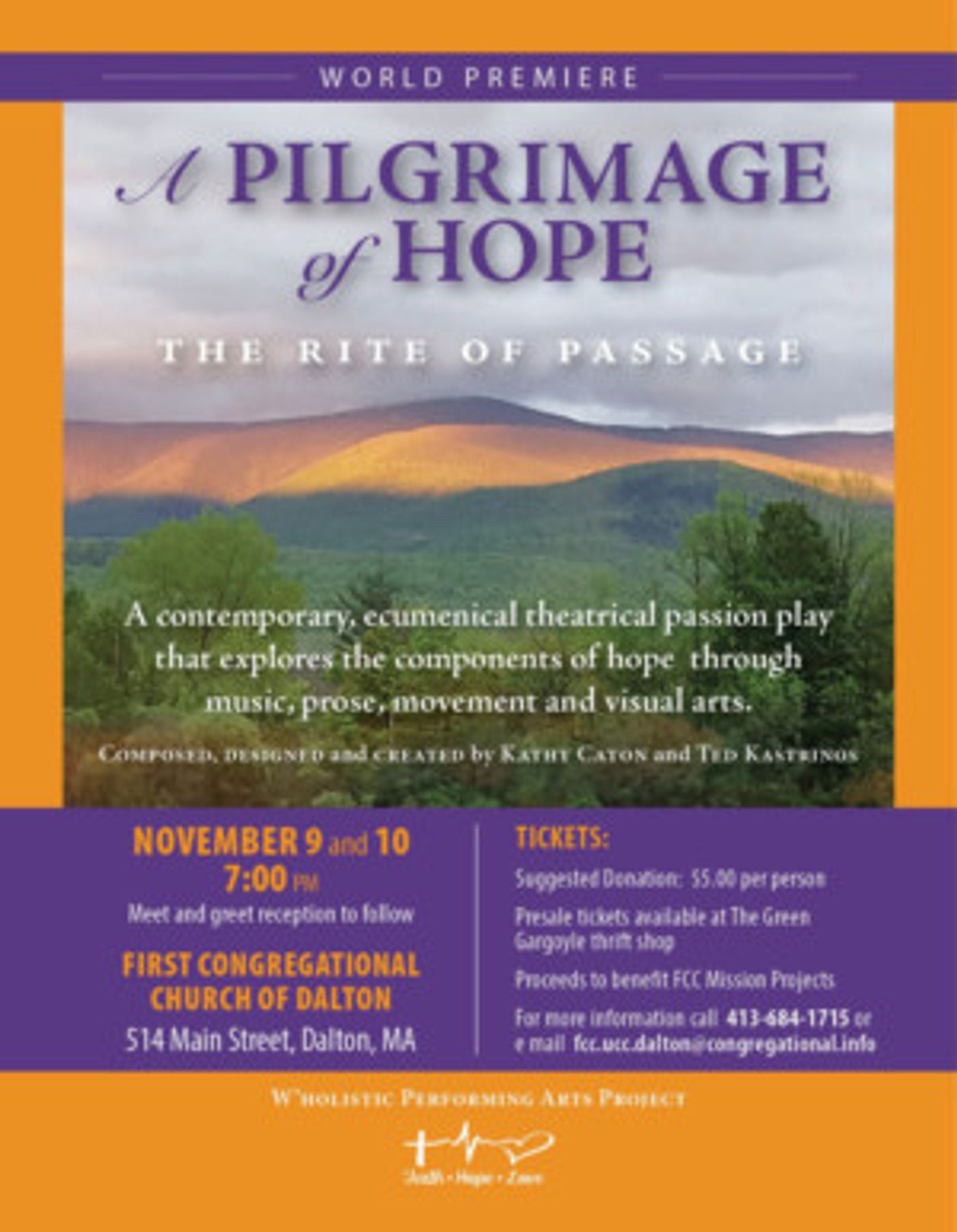 A PILGRIMAGE OF HOPE To Make World Premiere at the Dalton Congregational Church, Dalton, MA  Image