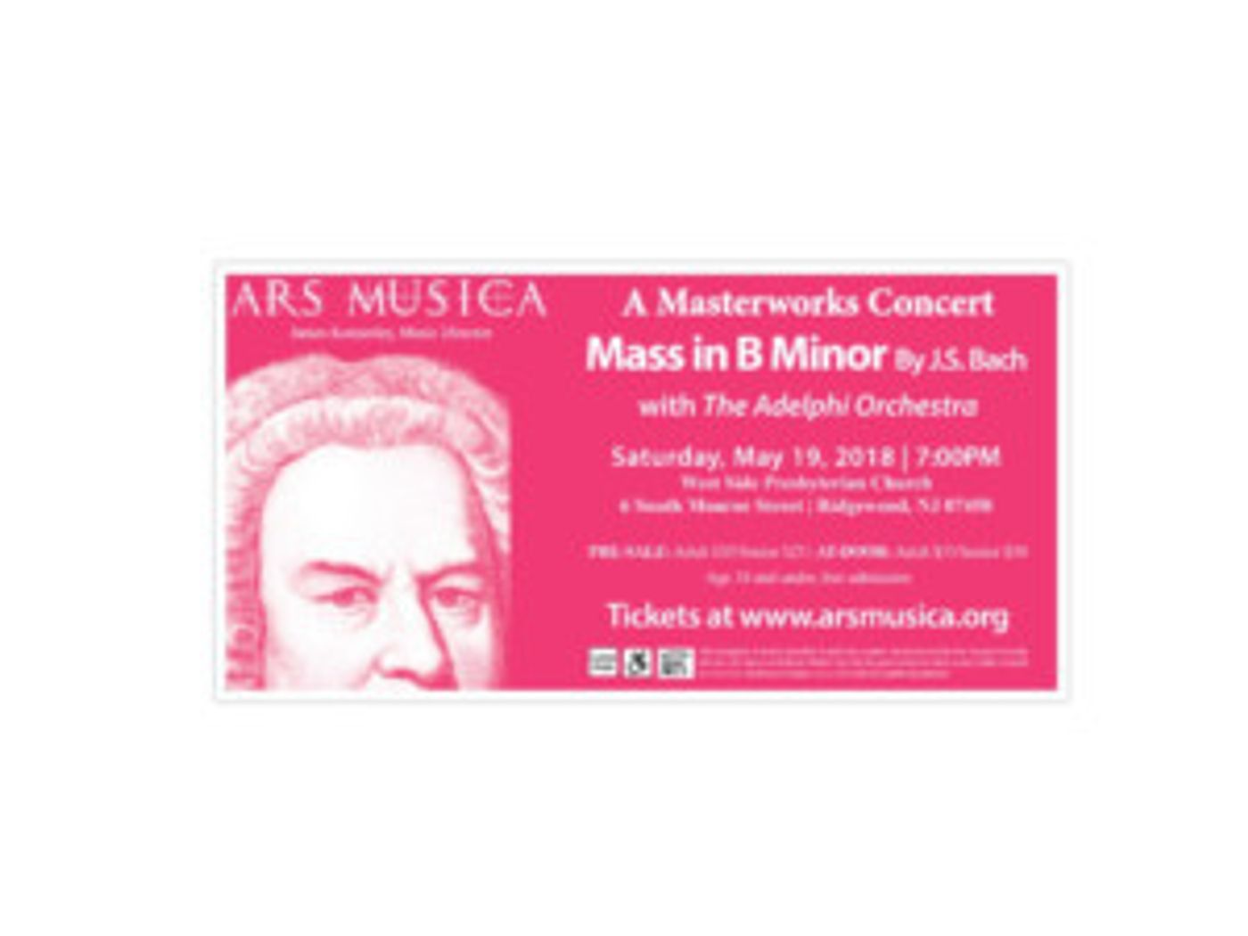 Ars Musica Chorale Presents J. S. Bach: Mass In B Minor, With The Adelphi Orchestra  Image