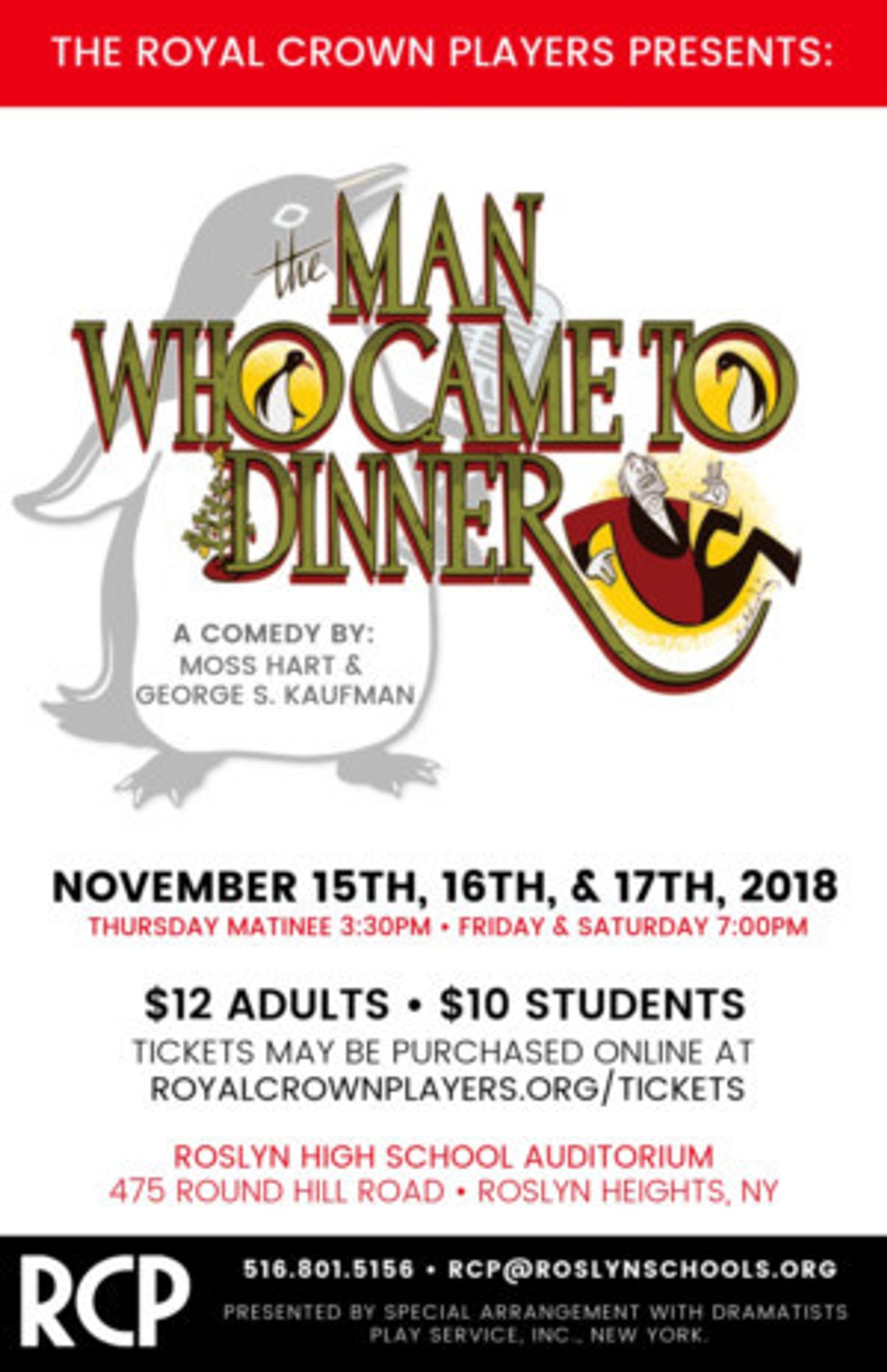 Royal Crown Players Presents THE MAN WHO CAME TO DINNER  Image