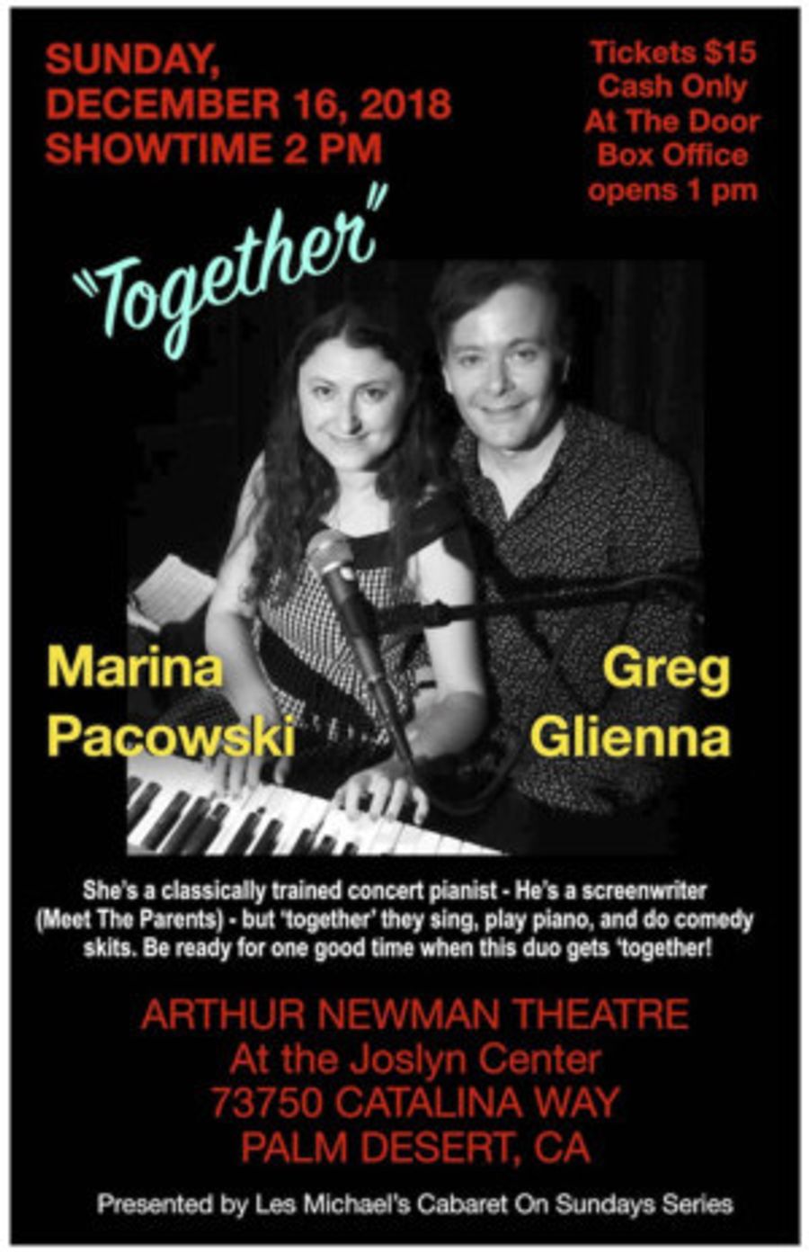 TOGETHER Starring Greg Glienna &  Marina Pacowski Comes To Palm Desert Image