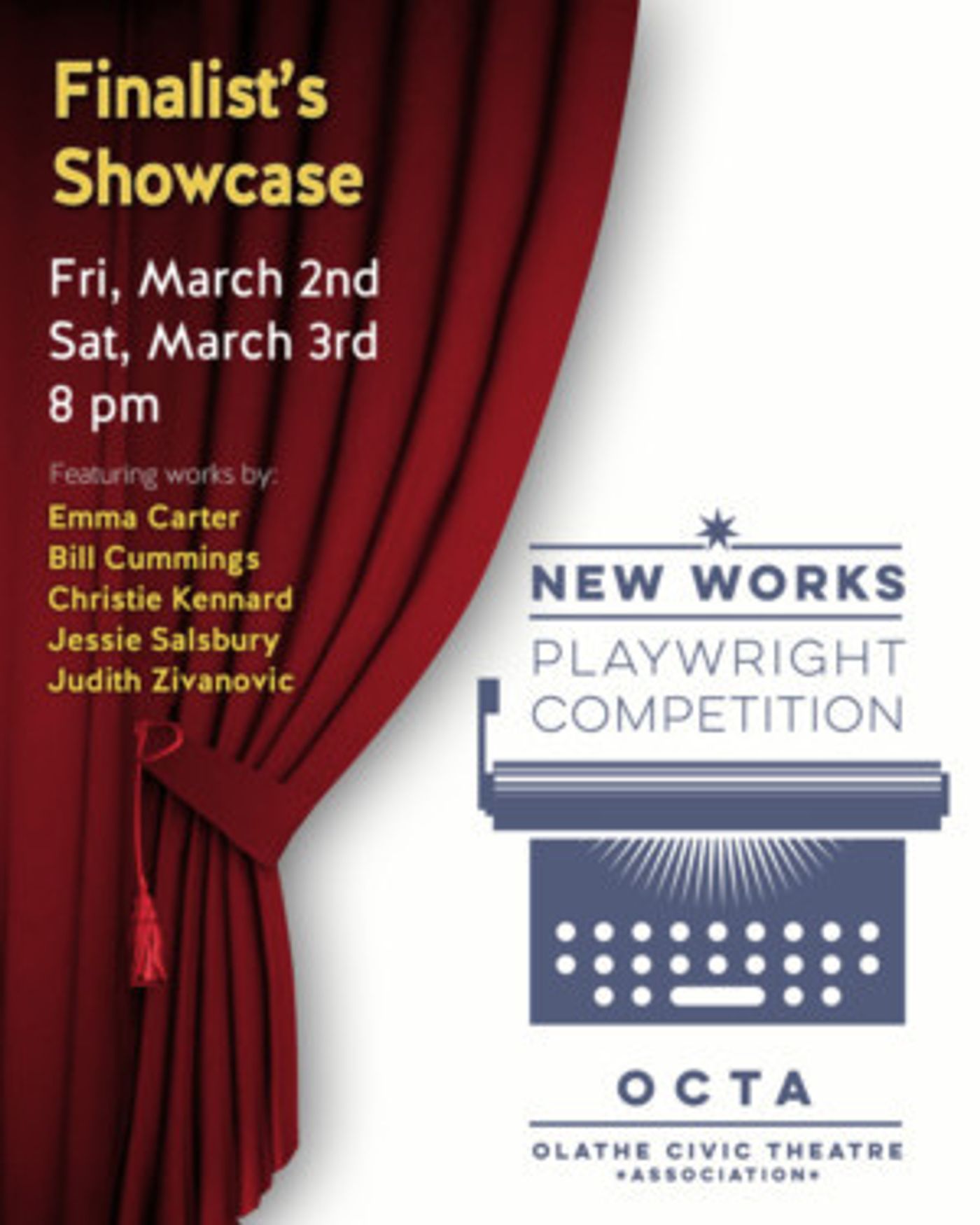 OCTA Announces New Works Playwright Competition Finalists  Image