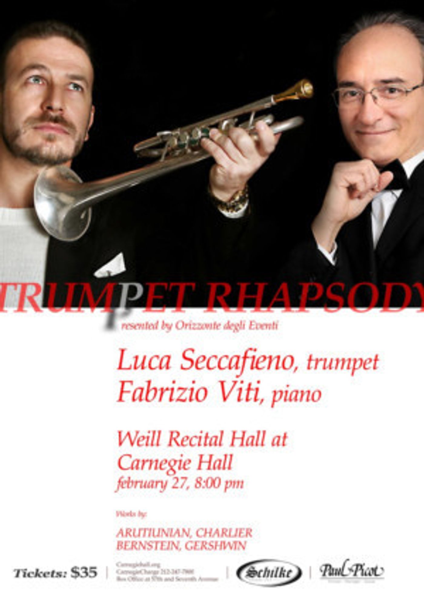 Luca Seccafieno and Fabrizio Viti Bring Trumpet Rhapsody to Carnegie Hall  Image