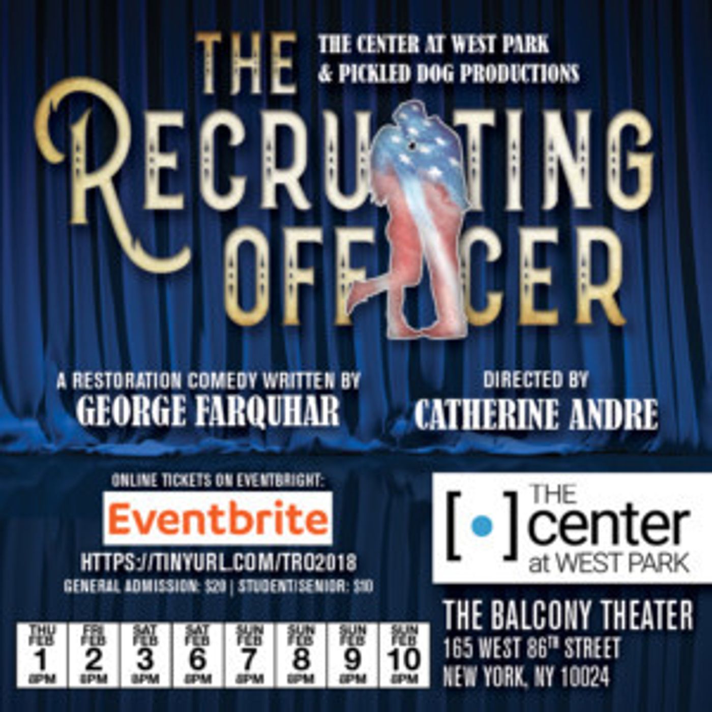 The Center at West Park and Pickled Dog Productions Present THE RECRUITING OFFICER  Image
