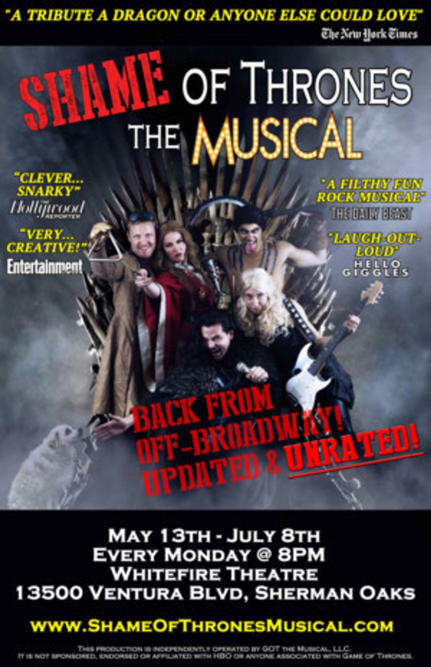 SHAME OF THRONES: THE MUSICAL Returns To LA For The Final Season  Image