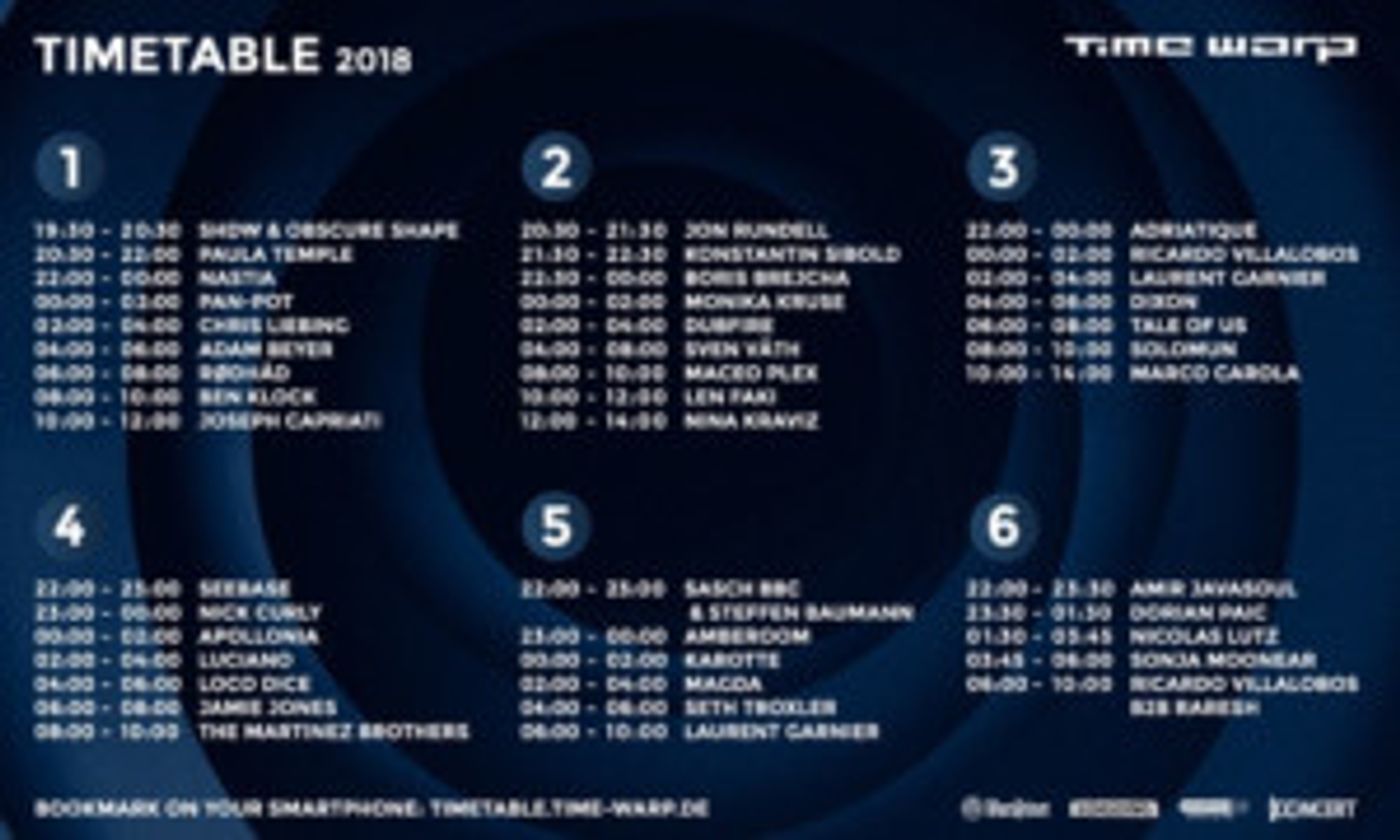 Schedule Announced for Time Warp 2018  Image