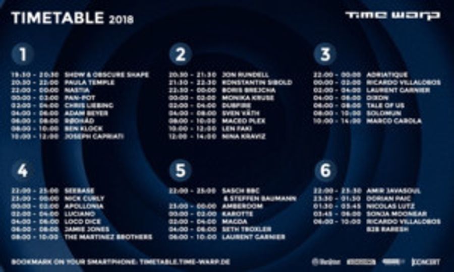 Schedule Announced for Time Warp 2018 Image