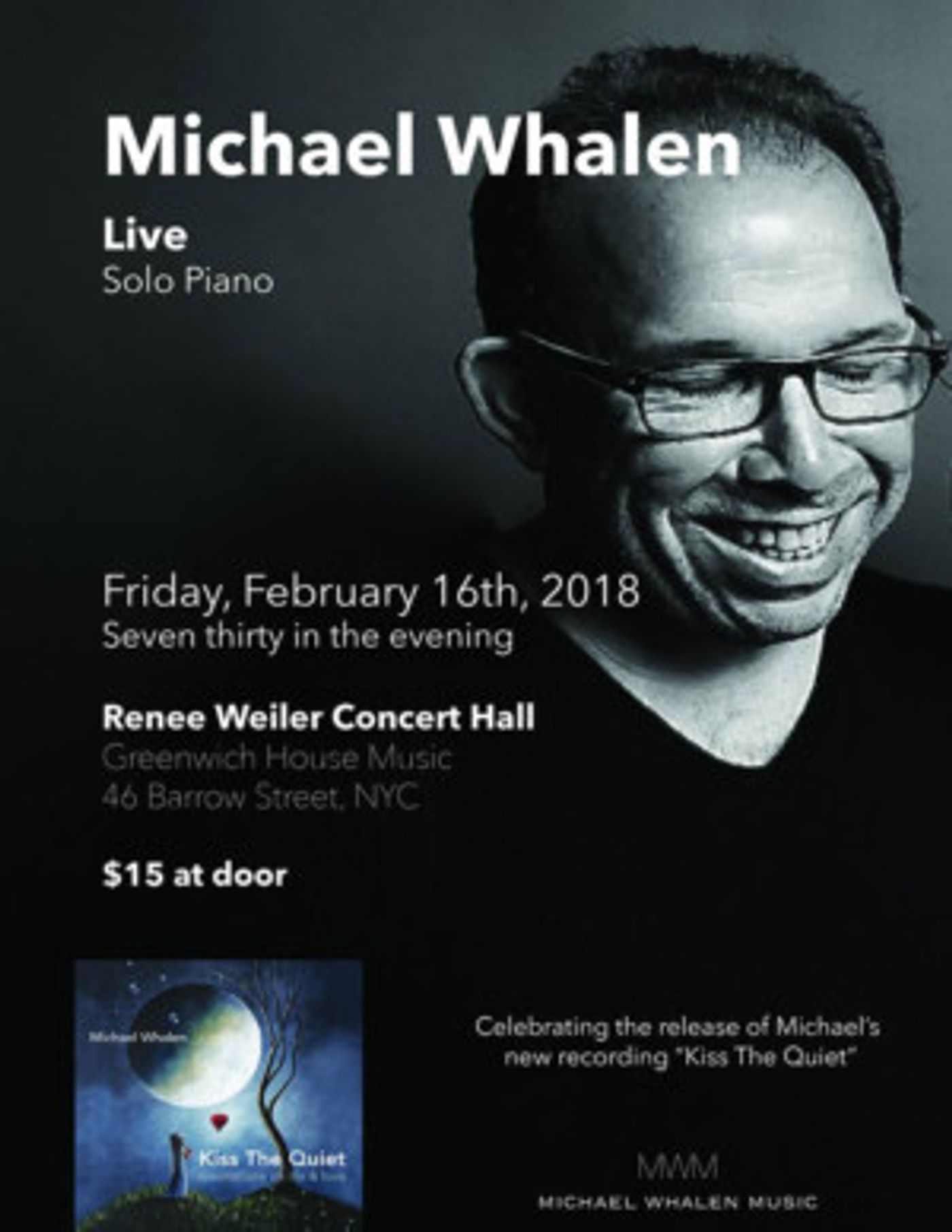 KISS THE QUIET: A Concert For Love & Lovers By Michael Whalen Opens Valentine's Weekend In NYC  Image