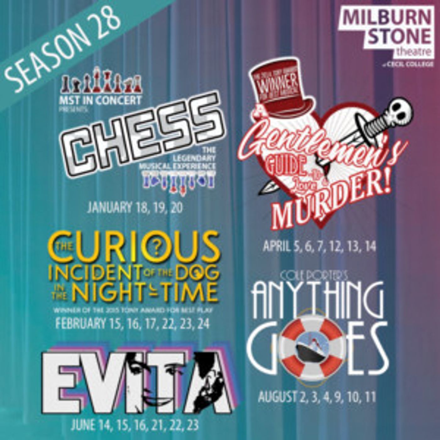 Milburn Stone Theatre Announces 2019 Season Performances; CHESS, A GENTLEMAN'S GUIDE, and More  Image