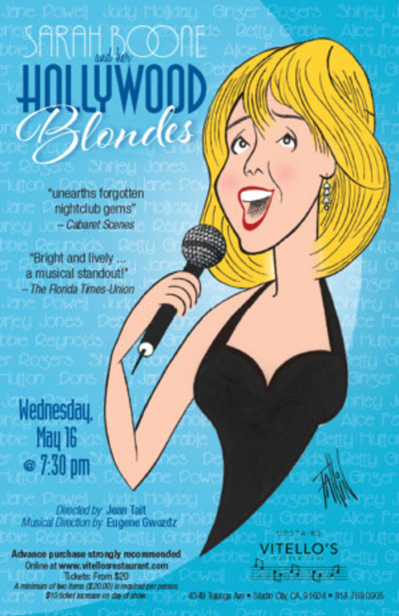 Sarah Boone And Her Hollywood Blondes to Play Vitello's  Image