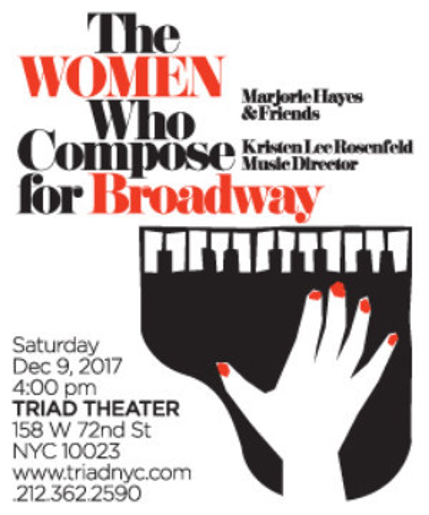 The Triad Presents THE WOMEN WHO COMPOSE FOR BROADWAY One Night Only Event  Image
