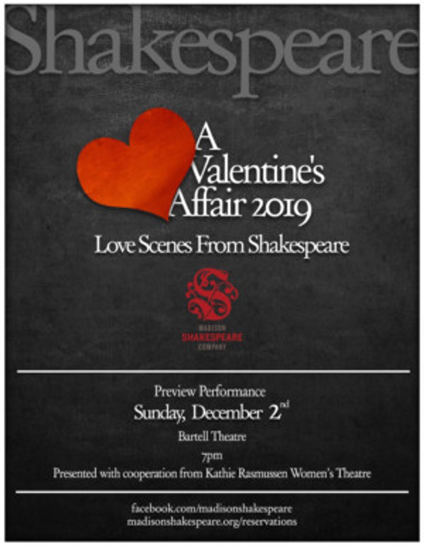 Madison Shakespeare Co Offers Love Tales To Warm A Cold, Dark December  Image