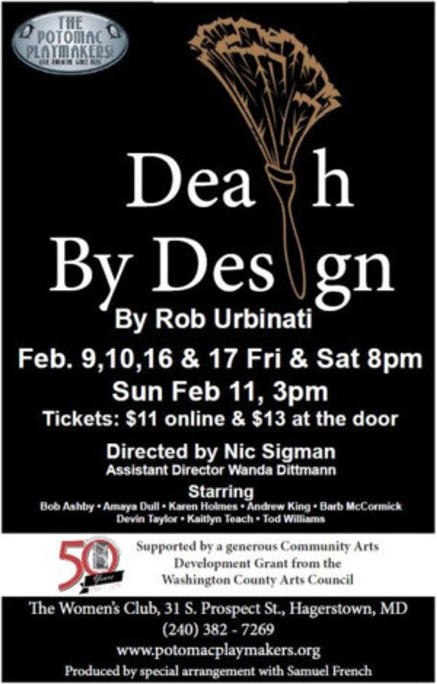 Potomac Playmakers Present DEATH BY DESIGN  Image