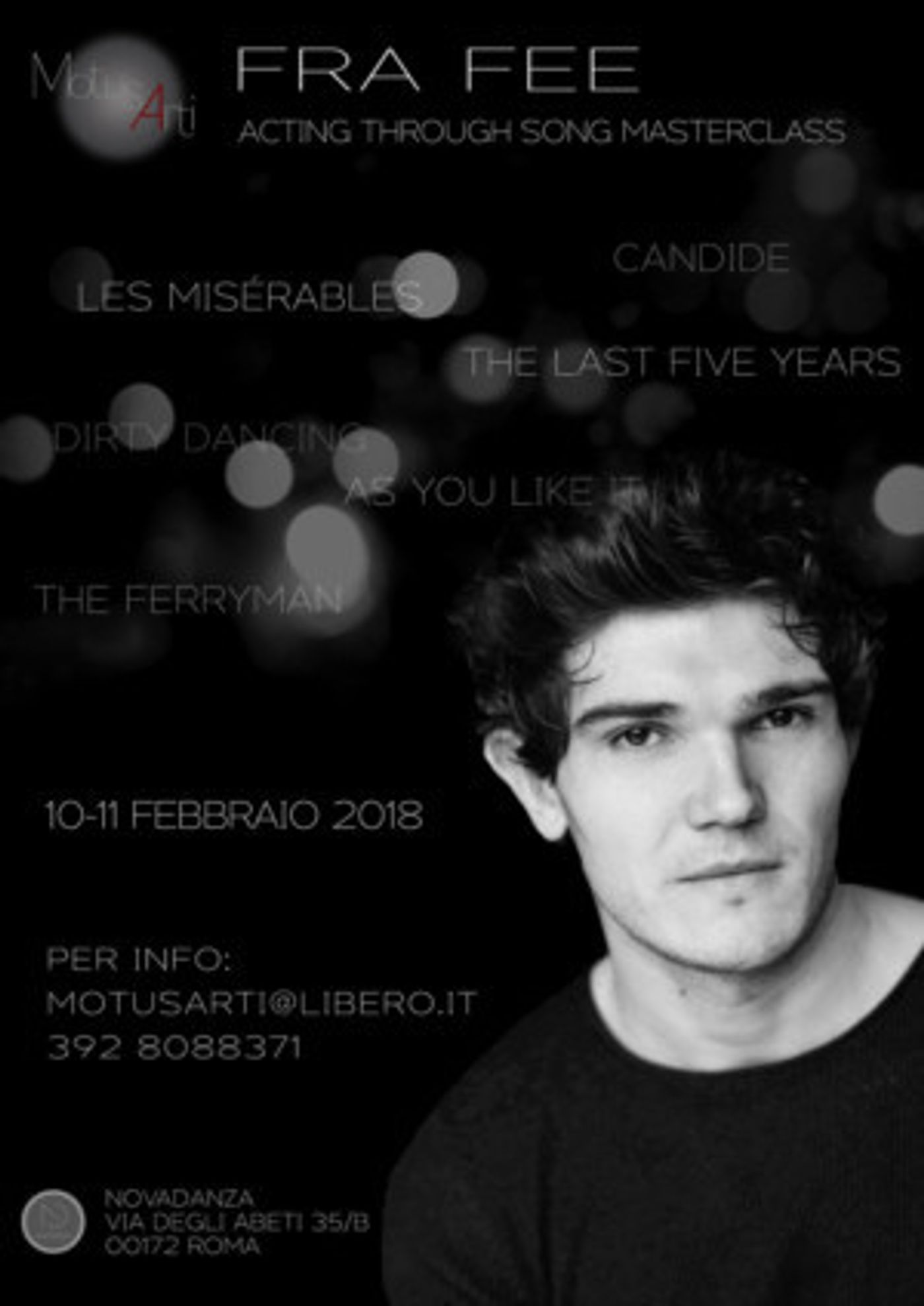 Acting Through Song Masterclass A Roma Con West End Star Fra Fee  Image