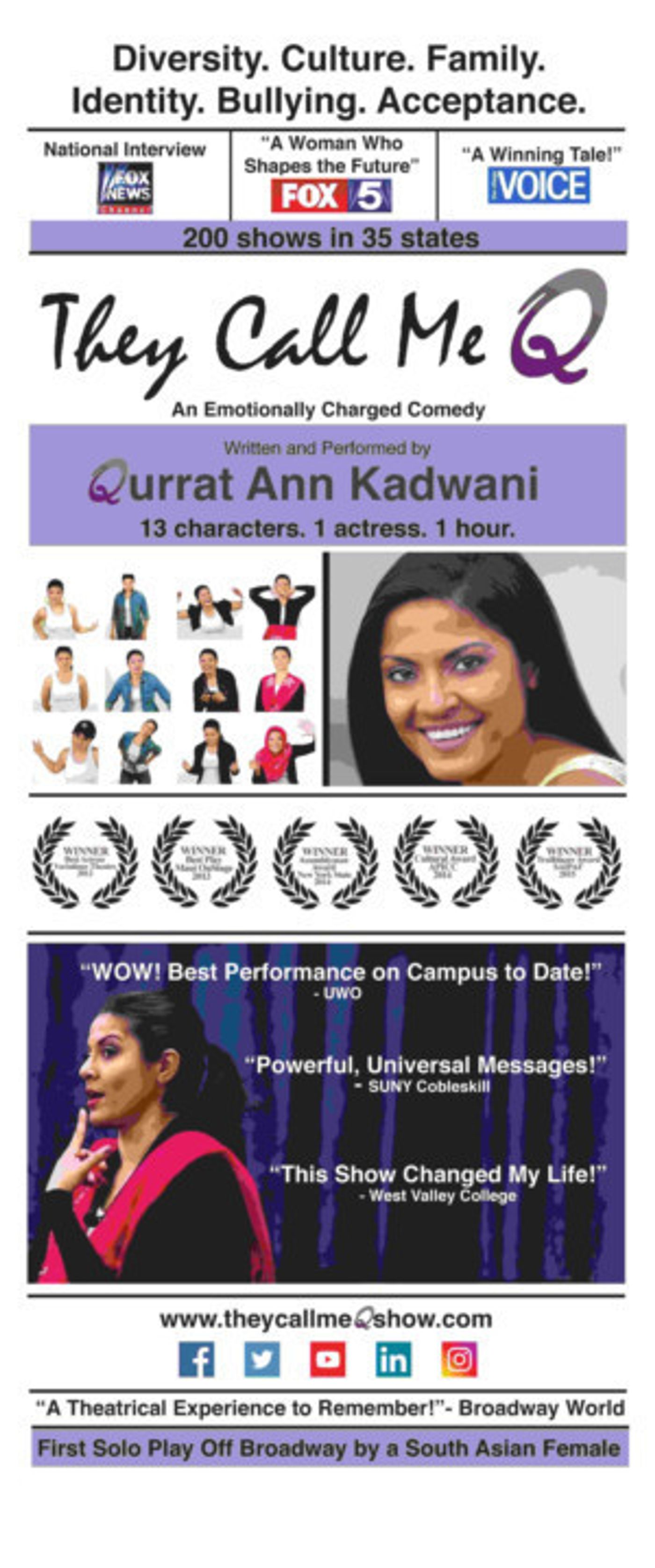 Award-Winning Solo Play THEY CALL ME Q Continues College Tour  Image