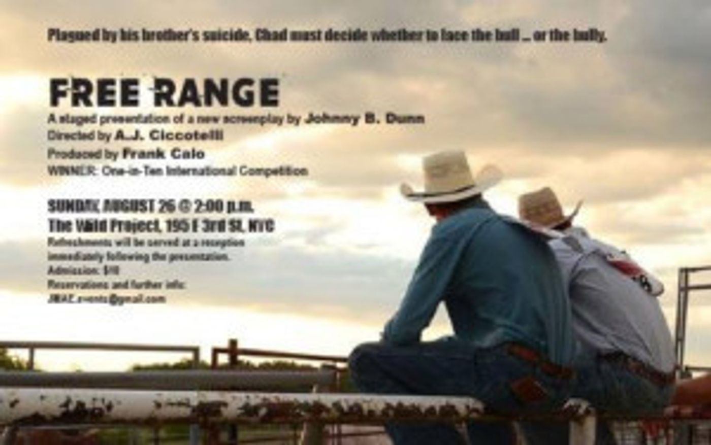 Johnny B. Dunn's FREE RANGE: FACING THE BULL – OR THE BULLY to Screen as Part of Fresh Fruit Fest  Image