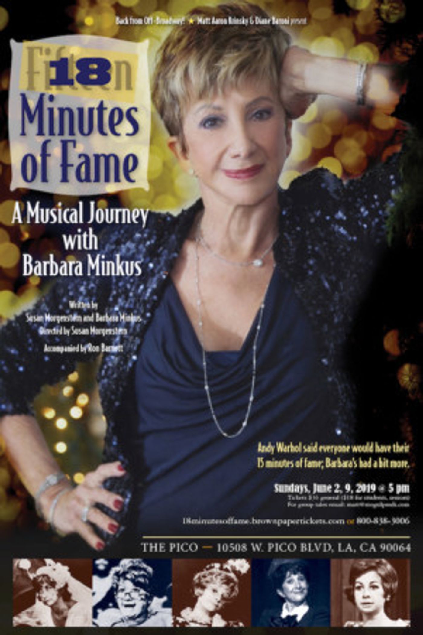 Barbara Minkus Brings Her One-Woman Show 18 MINUTES OF FAME to The Pico Playhouse  Image
