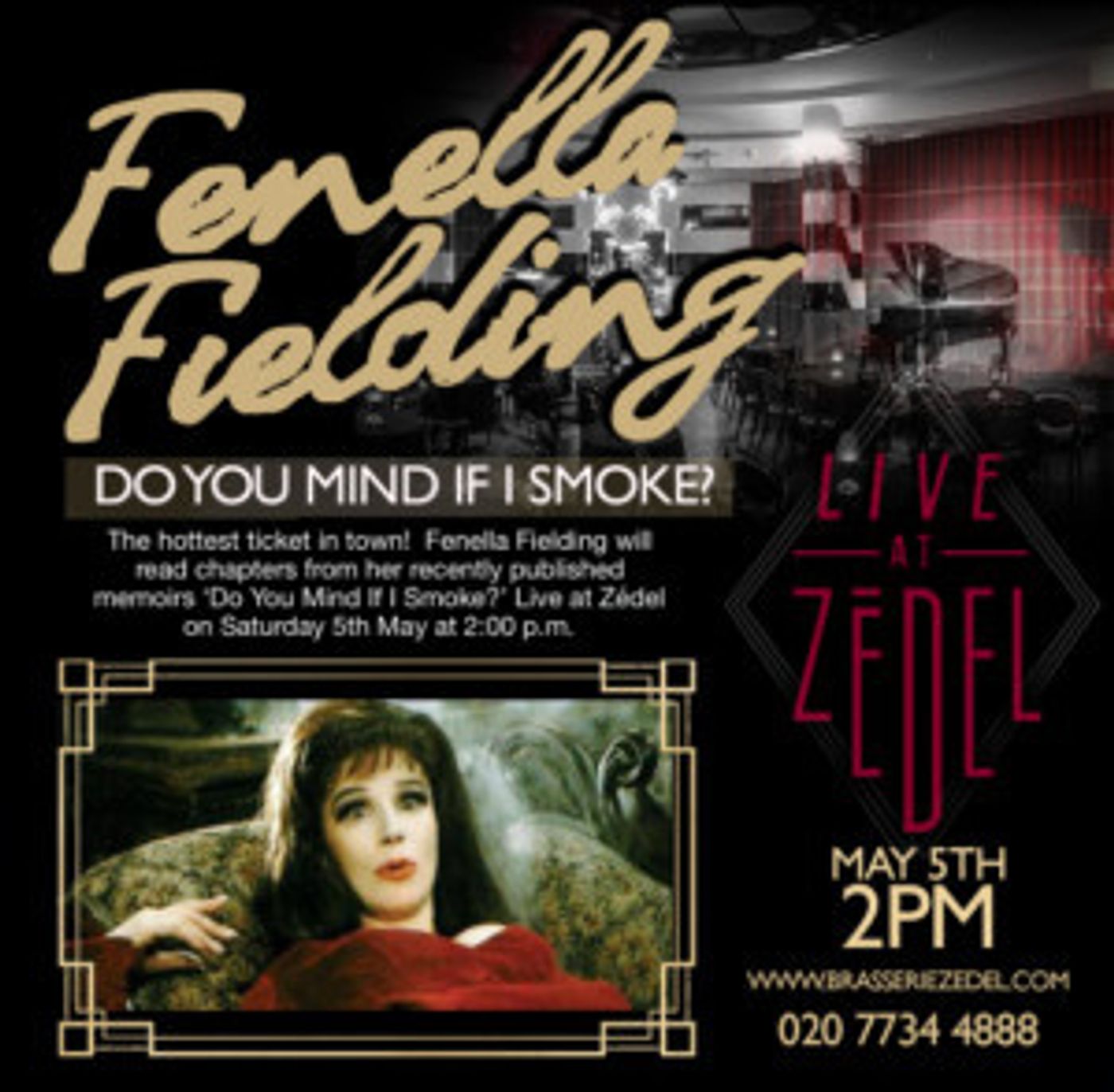 FENELLA FIELDING Is Live At Zedel This Saturday  Image