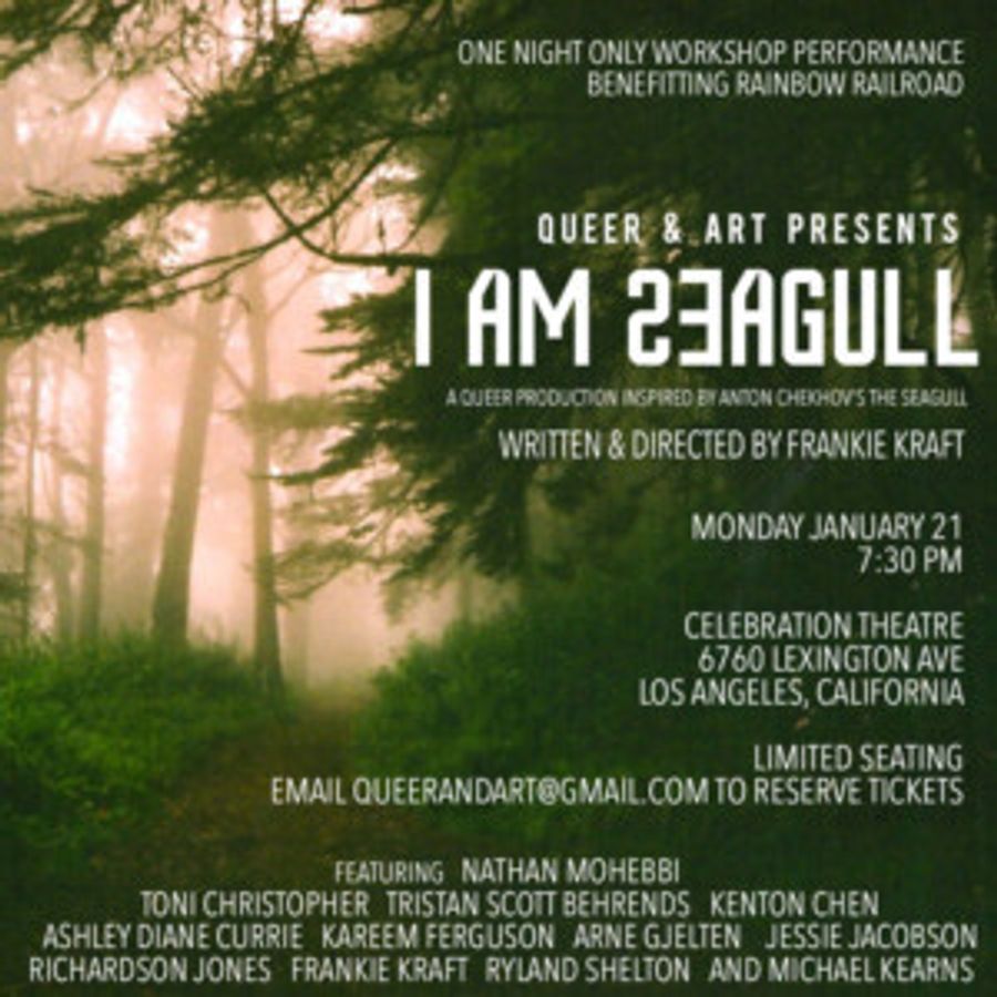 Queer + Art Presents I AM SEAGULL New Queer Play Inspired By Chekhov's The Seagull With LGBT+ Cast Image