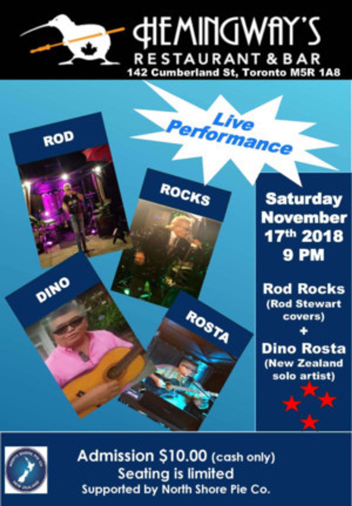 Hemingway's In Yorkville Hosts Concert Featuring Dino Rosta  Image