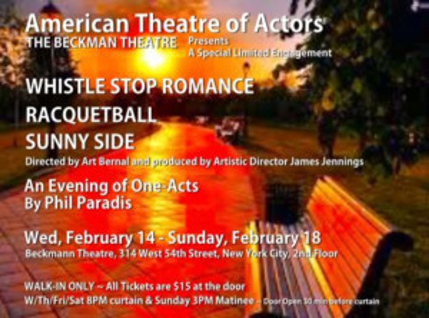 American Theatre Of Actors presents An Evening Of One-Act Plays By Phil Paradis  Image