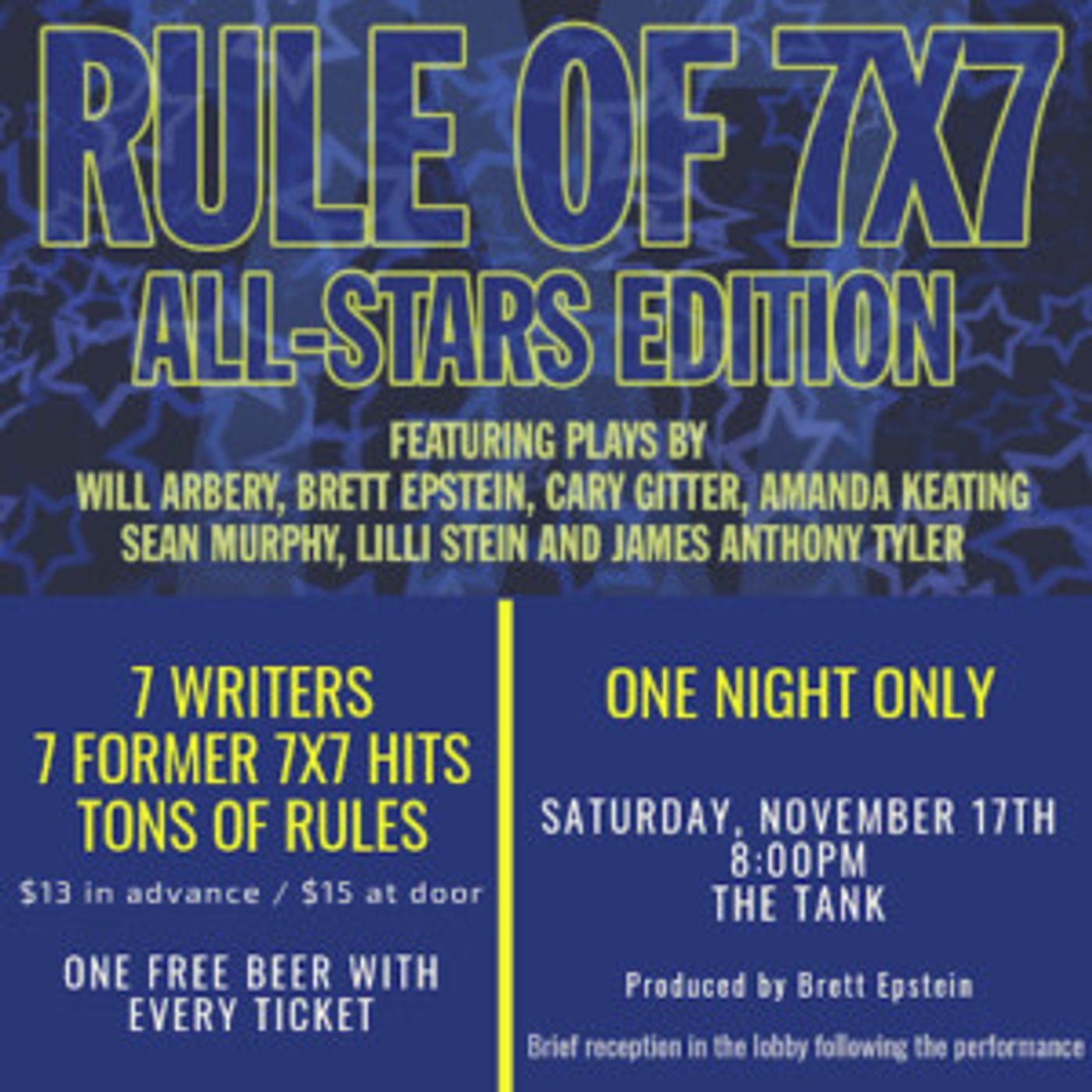 Rule Of 7x7 At The Tank Announces Rule Of 7x7: All-Star Edition  Image