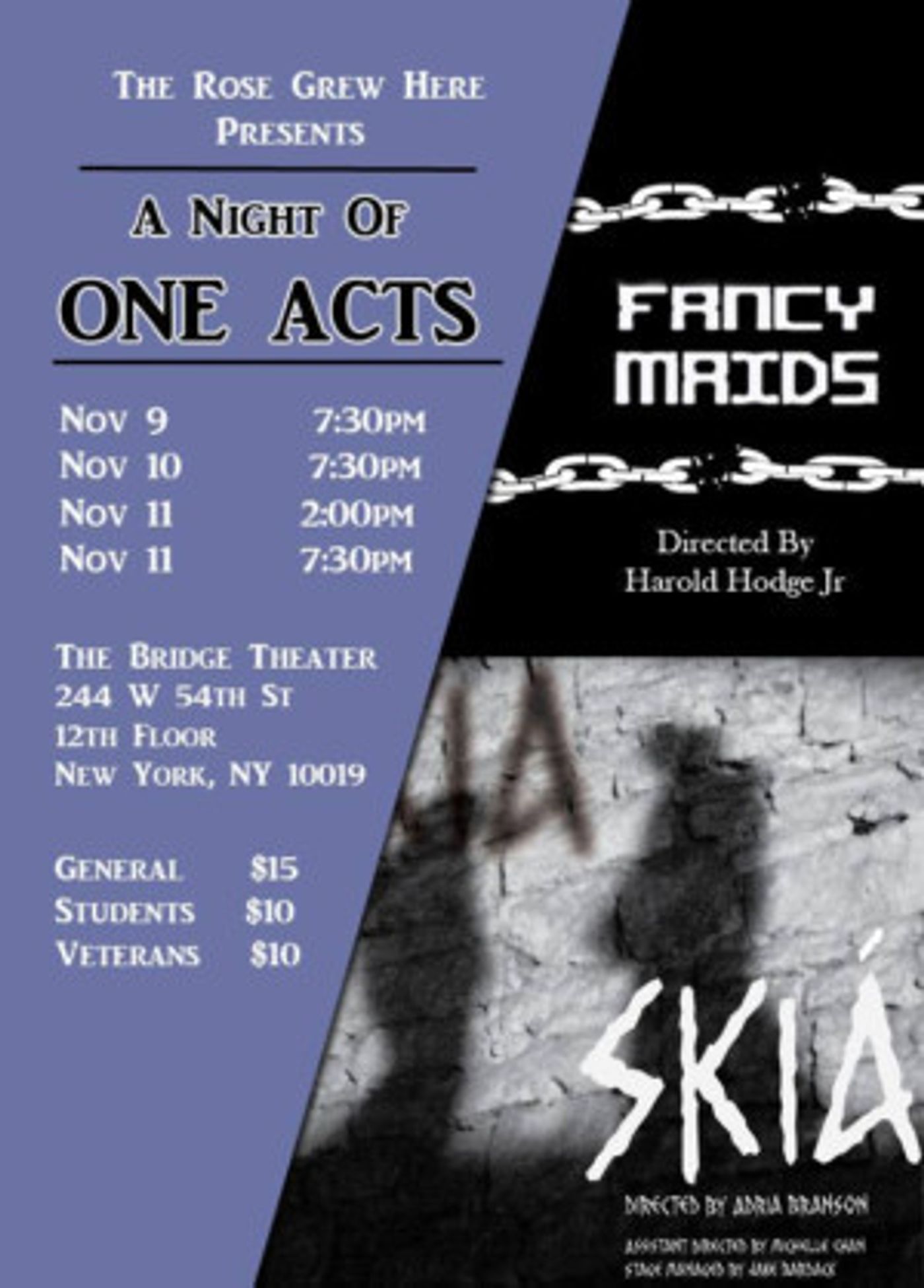 The Rose Grew Here Announces A Night Of One Acts  Image