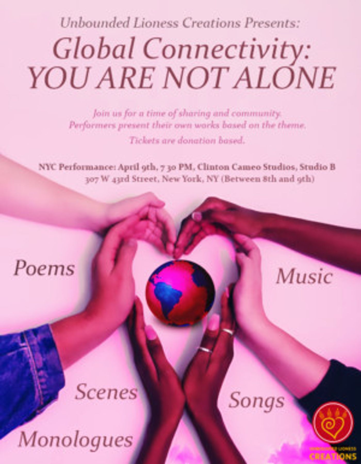 Unbounded Lioness Creations Presents GLOBAL CONNECTIVITY: You Are Not Alone  Image