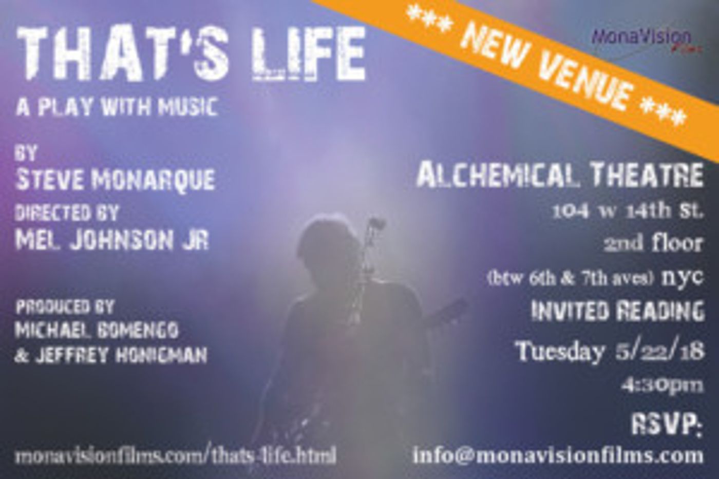 Industry Reading Of THAT'S LIFE By Steve Monarque Will Be Held at Alchemical Theatre Lab  Image