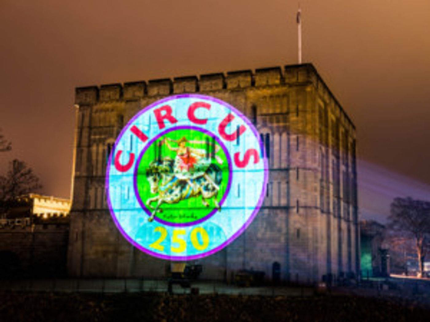 Norwich Castle Lit Up To Launch Circus250  Image