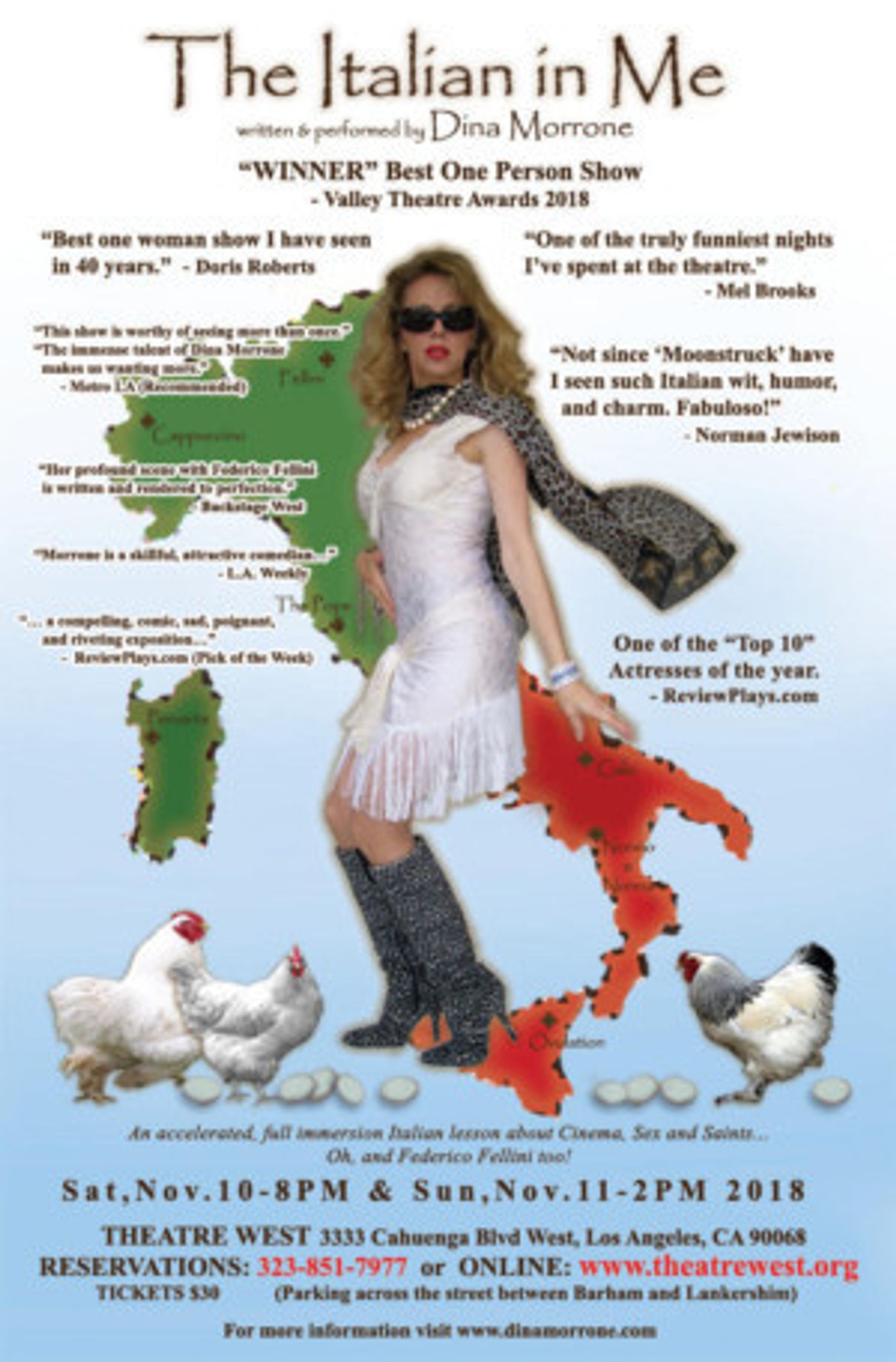 Award Winning Comedy THE ITALIAN IN ME Returns Next Month  Image