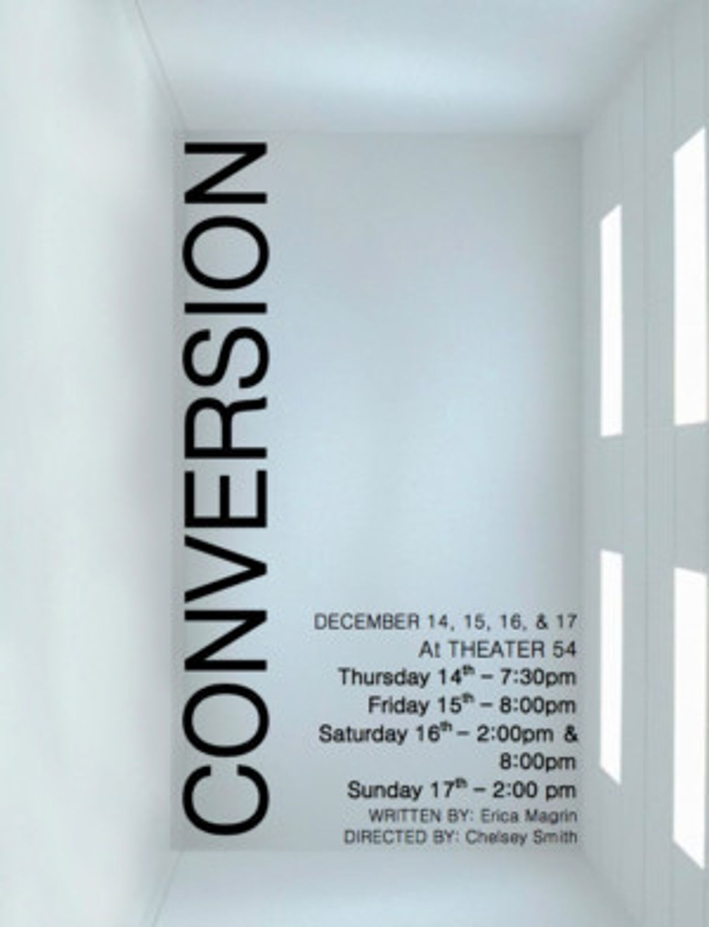 Original Piece CONVERSION Comes to Shetler Studios, 12/14  Image