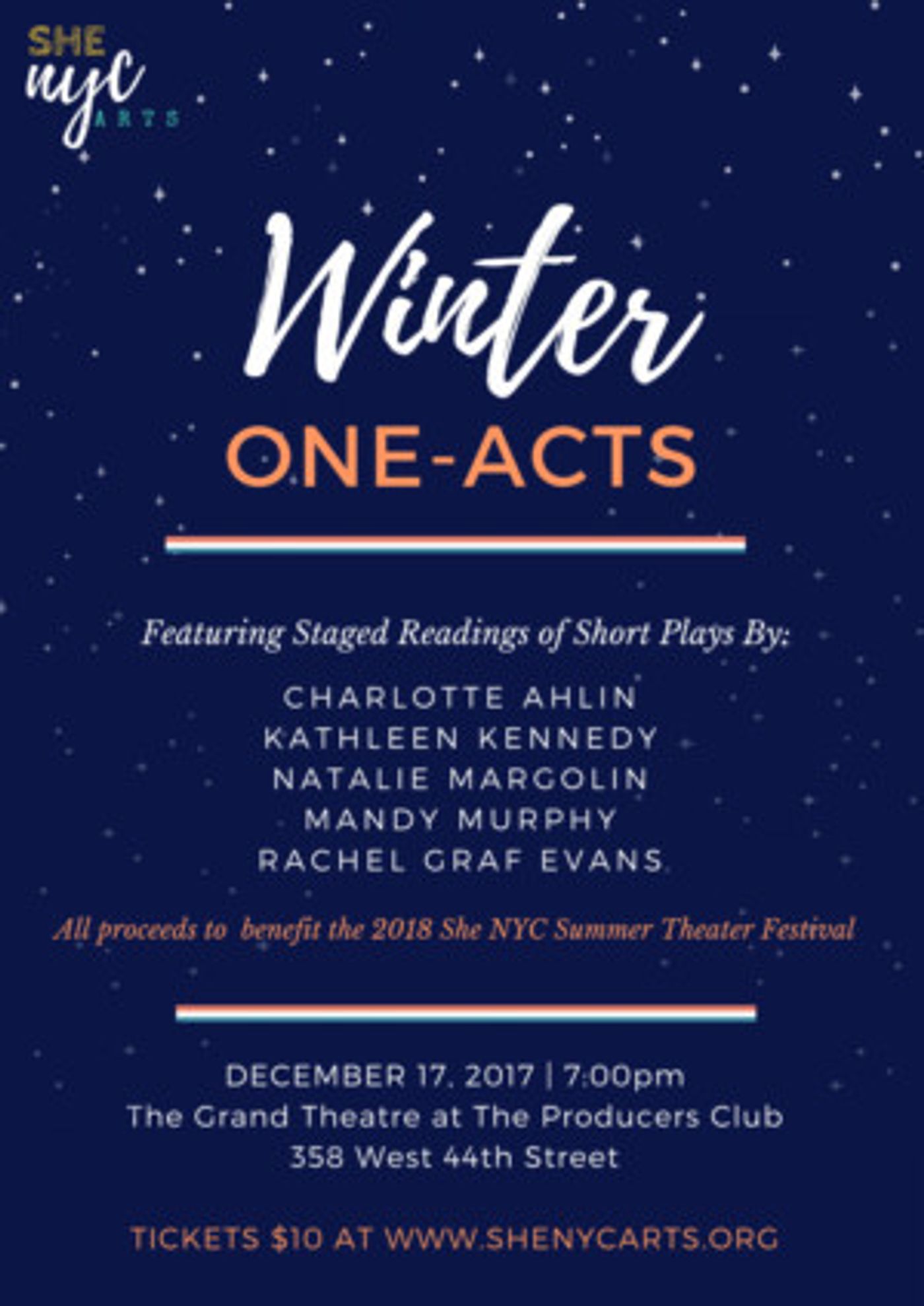 Plays by Natalie Margolin, Mandy Murphy Set for SheNYC's Winter One-Acts Series  Image