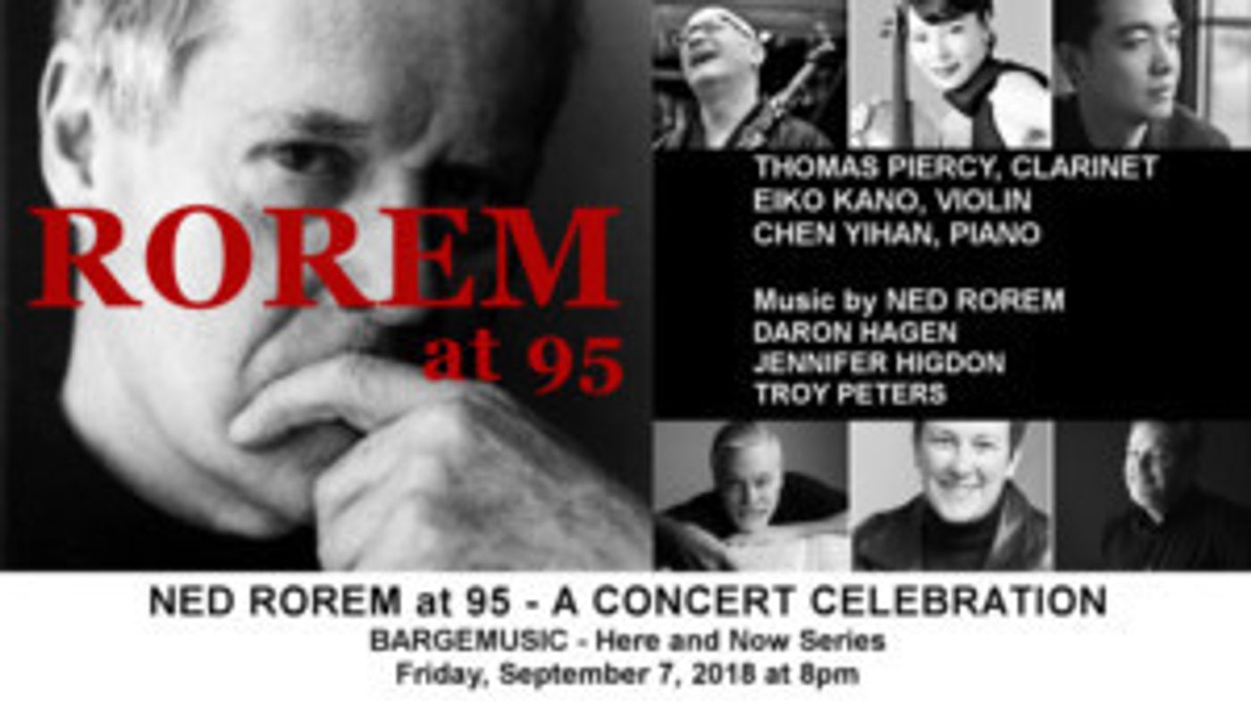Bargemusic Presents Rorem At 95 - A Concert Celebration  Image