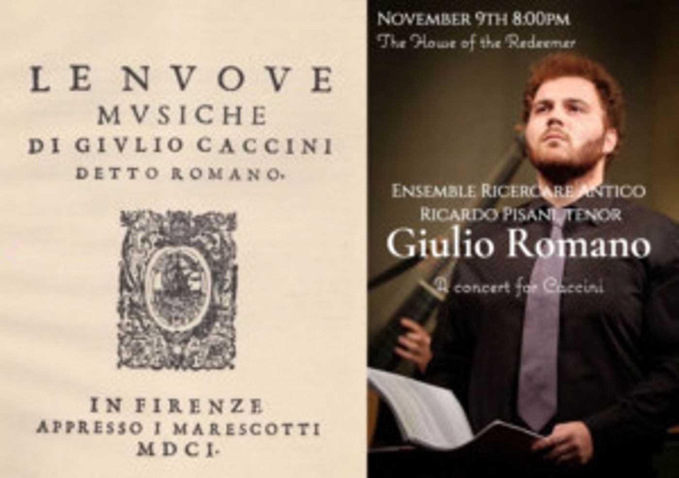 Ensemble Ricercare Antico With Tenor Riccardo Pisani Performs Caccini Program In The 1607 Library Of The House Of The Redeemer  Image