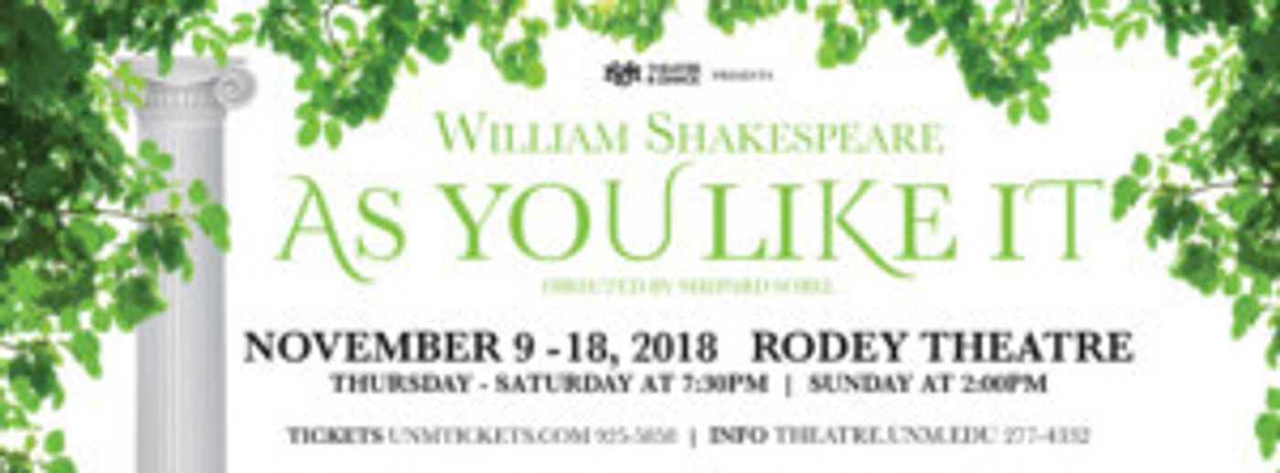 AS YOU LIKE IT By William Shakespeare Comes to UNM  Image