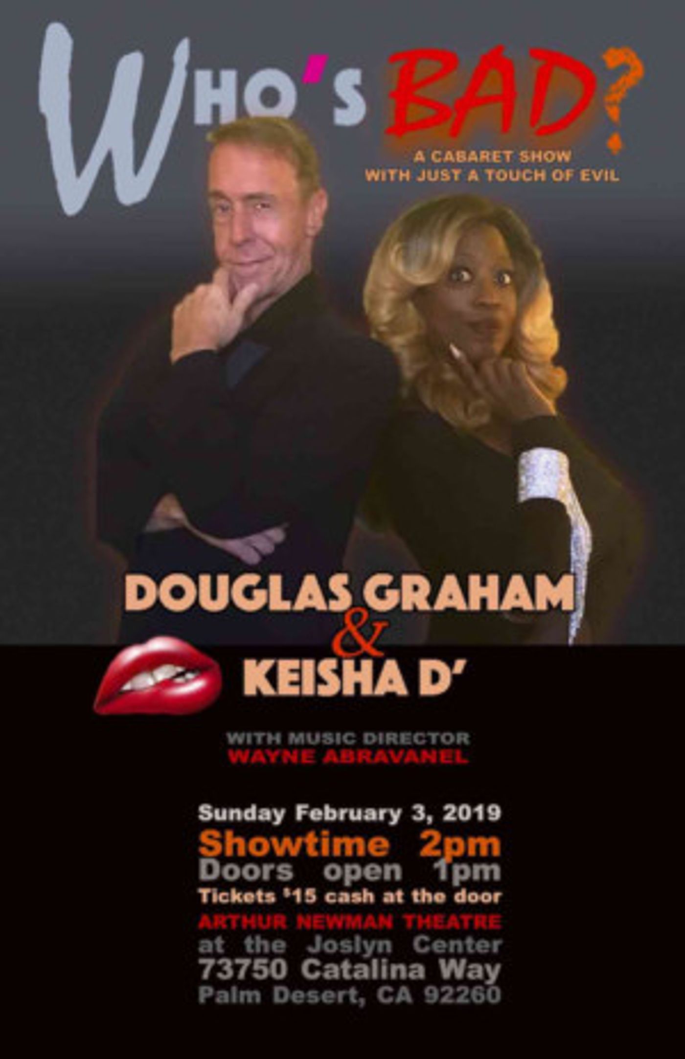 WHO'S BAD Starring Douglas Graham & Keisha D Come To Palm Desert This Sunday!  Image