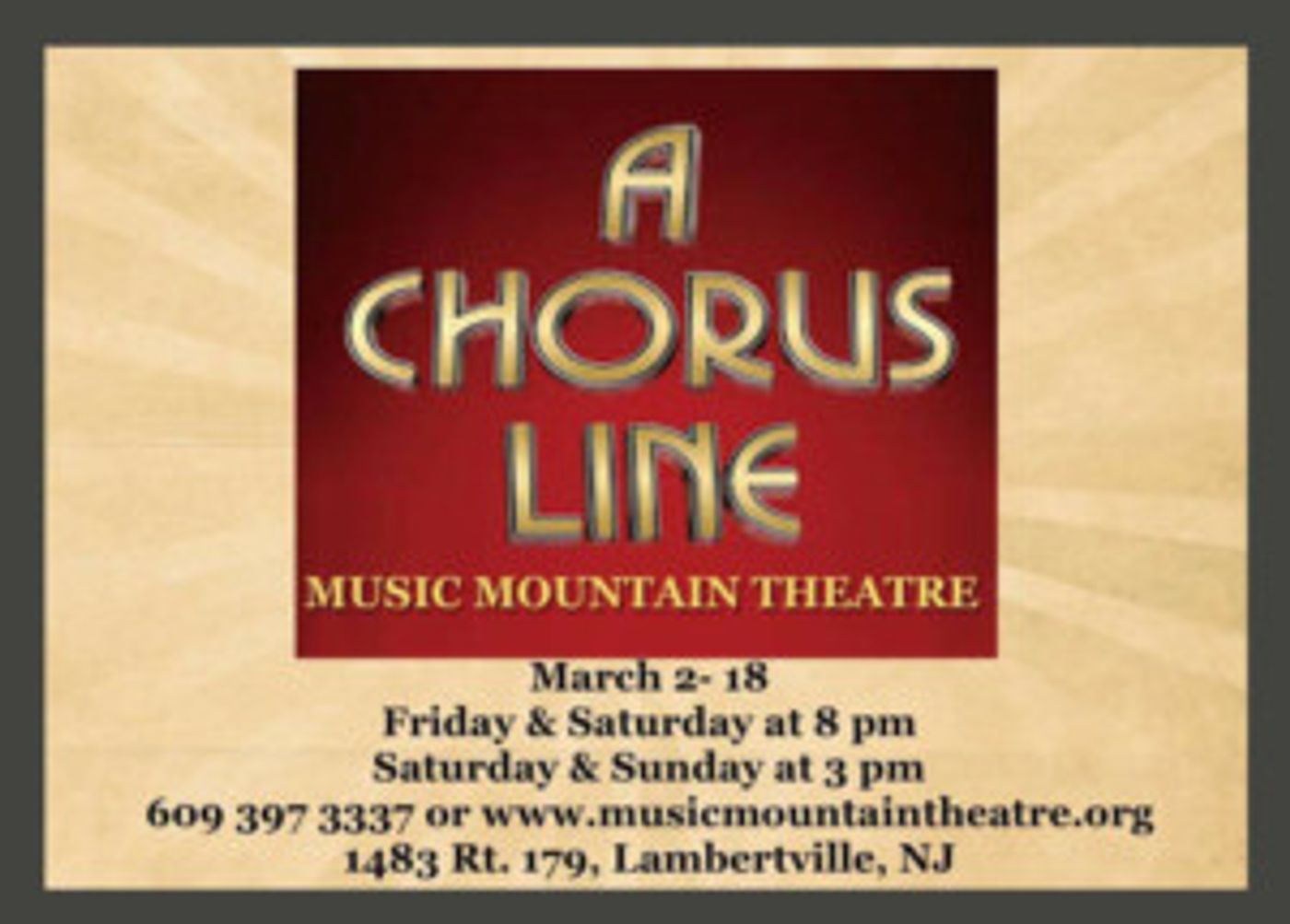 A CHORUS LINE Comes to Music Mountain Theater  Image