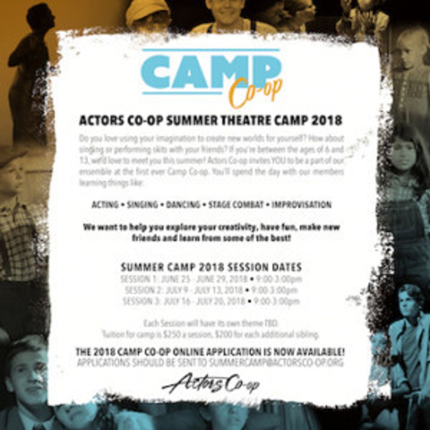 Actors Co-Op Summer Theatre Camp 2018 Announced  Image