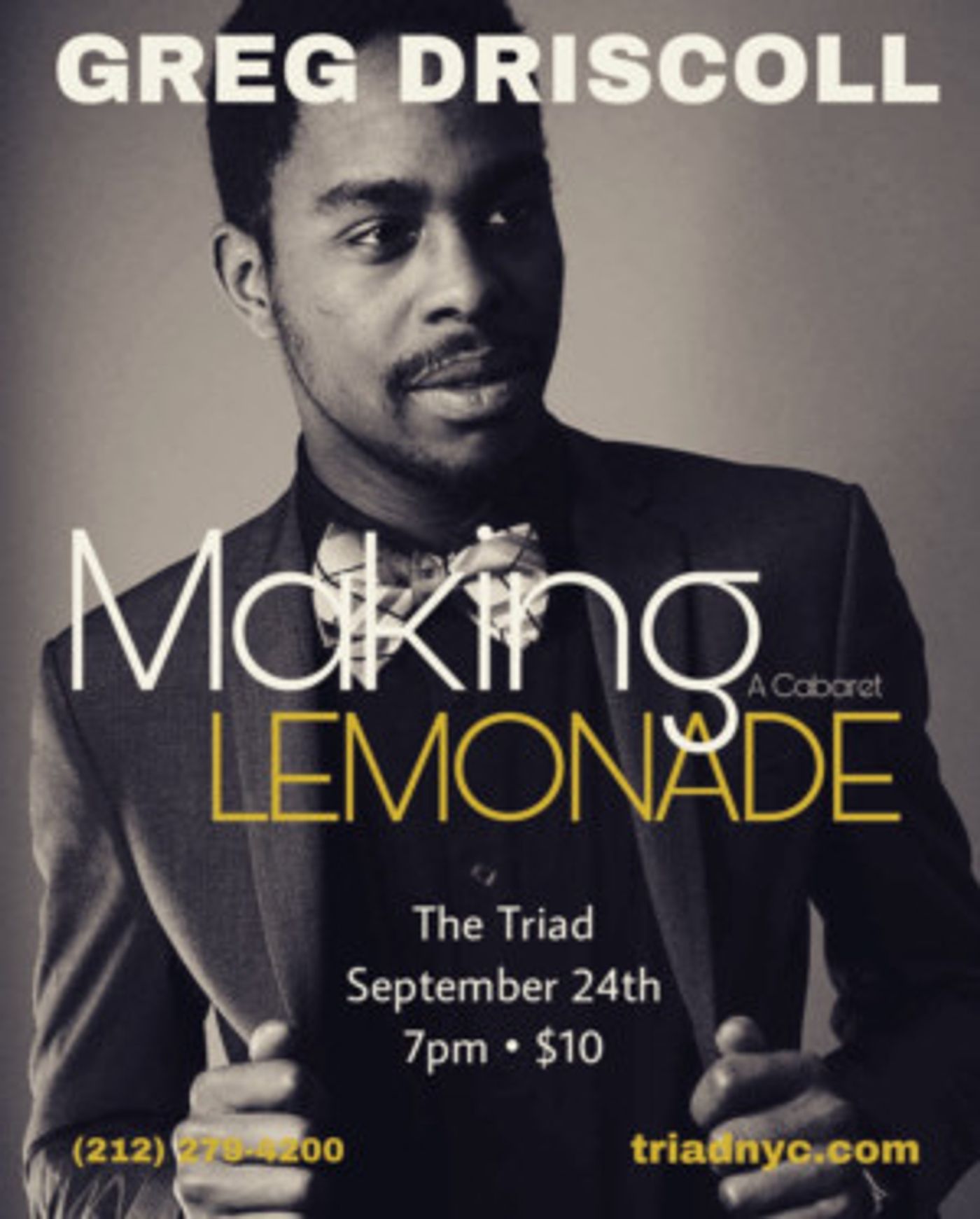 Band And Special Guests Revealed For Greg Driscoll's Cabaret: Making Lemonade  Image