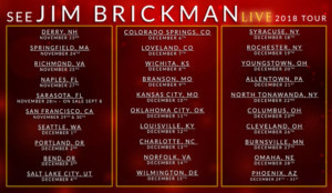 Jim Brickman Celebrates The Holiday Season With His 2018 Tour 'A Joyful Christmas'  Image