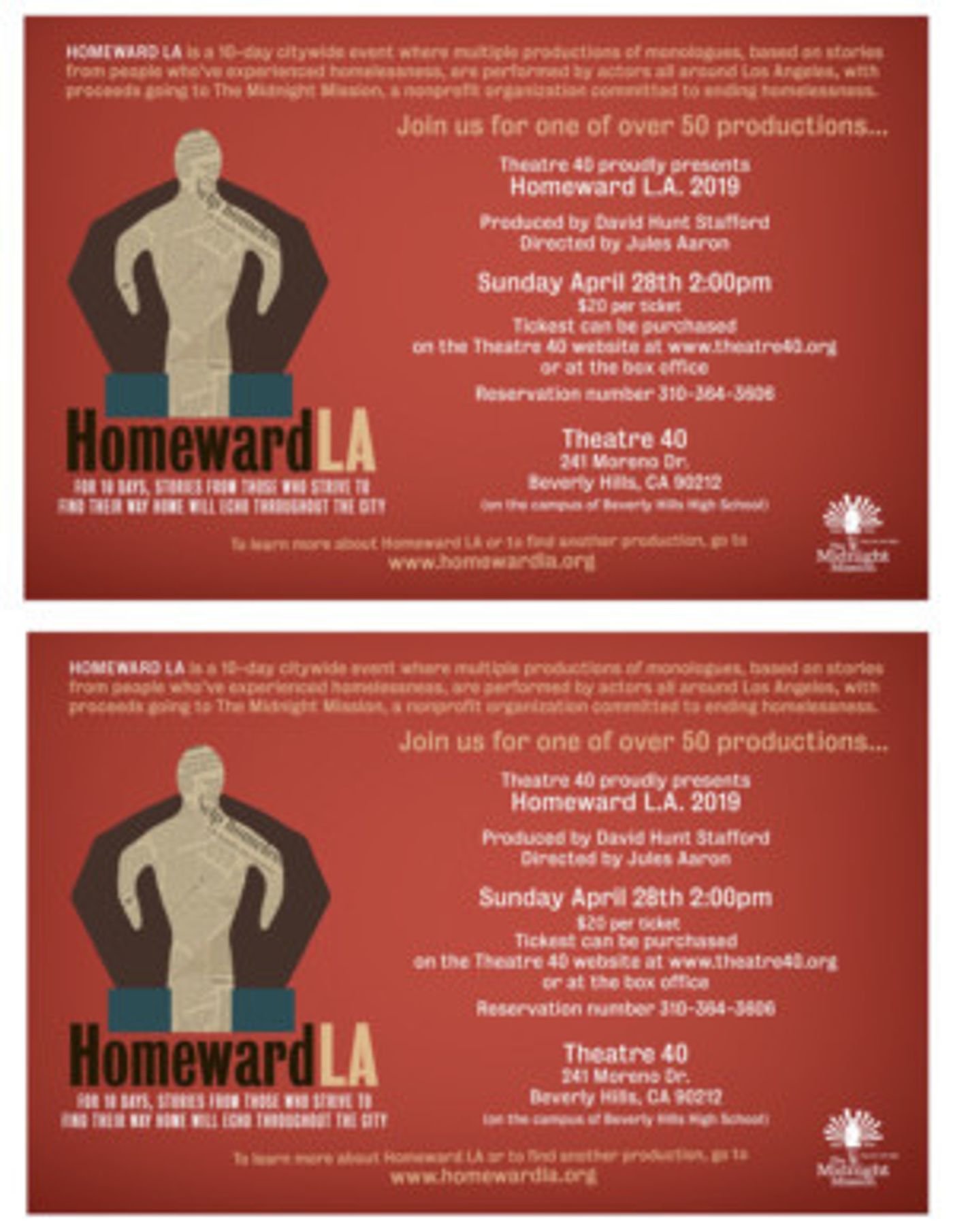HOMEWARD LA 2019 Comes to Theatre 40  Image