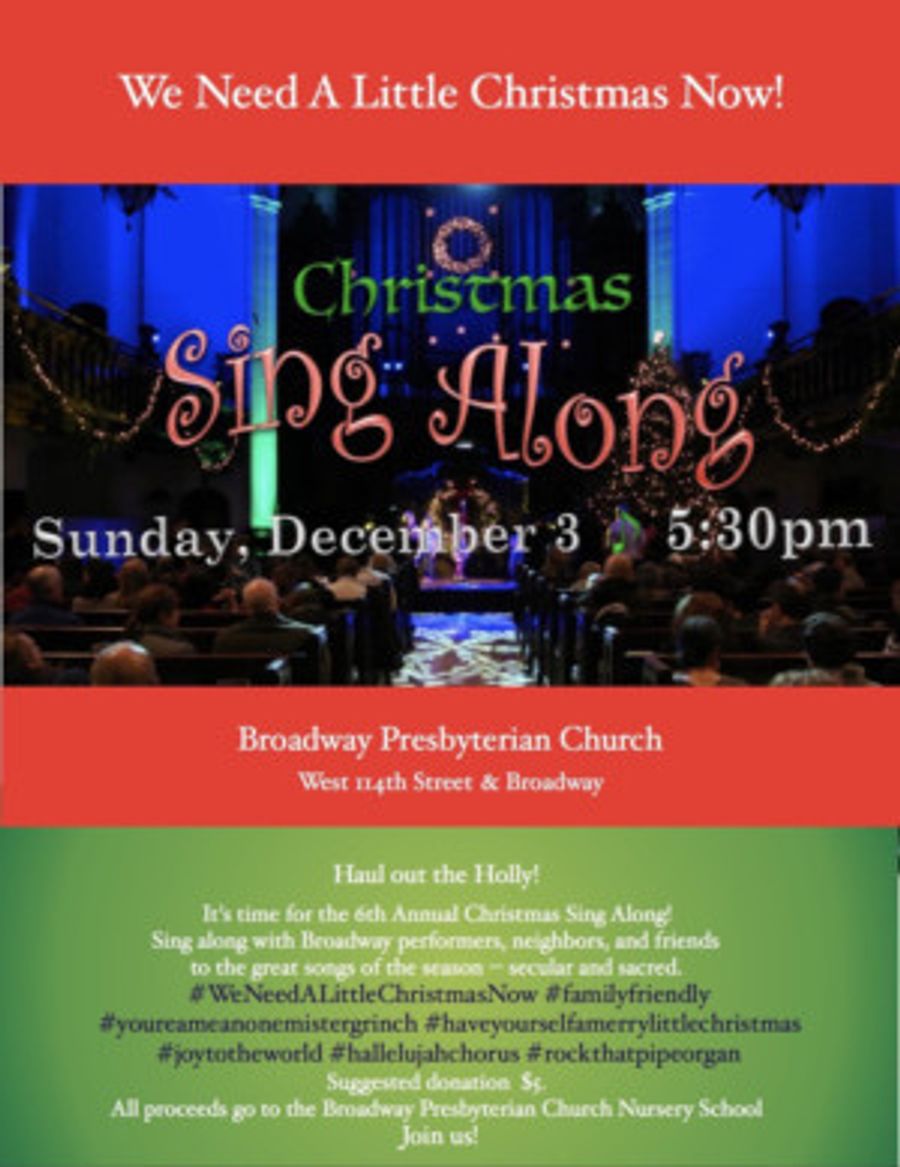 Lineup Set for 6th Annual CHRISTMAS SINGALONG at Broadway Presbyterian Church Image
