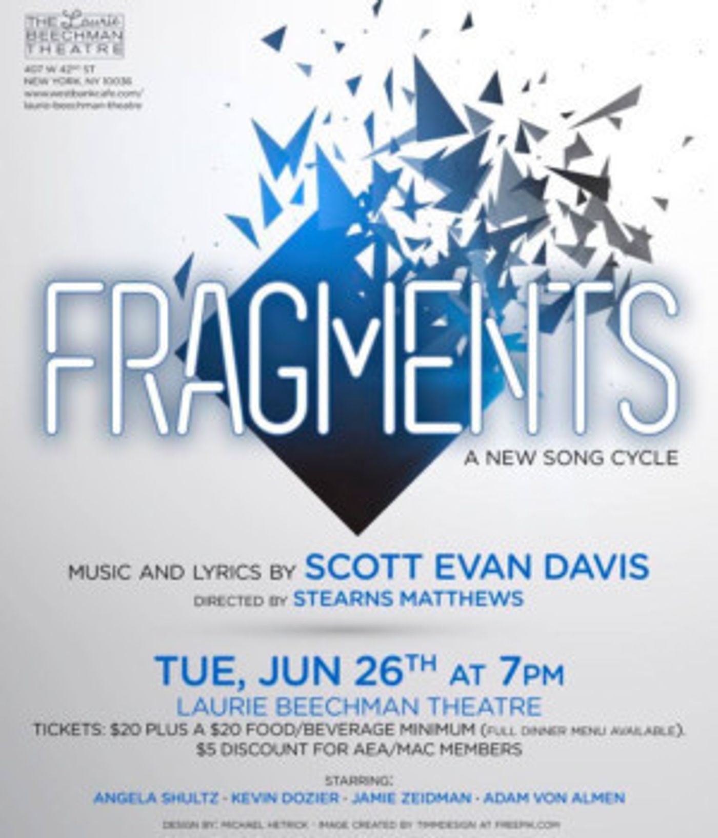 FRAGMENTS By Scott Evan Davis To Premiere At The Laurie Beechman Theatre  Image
