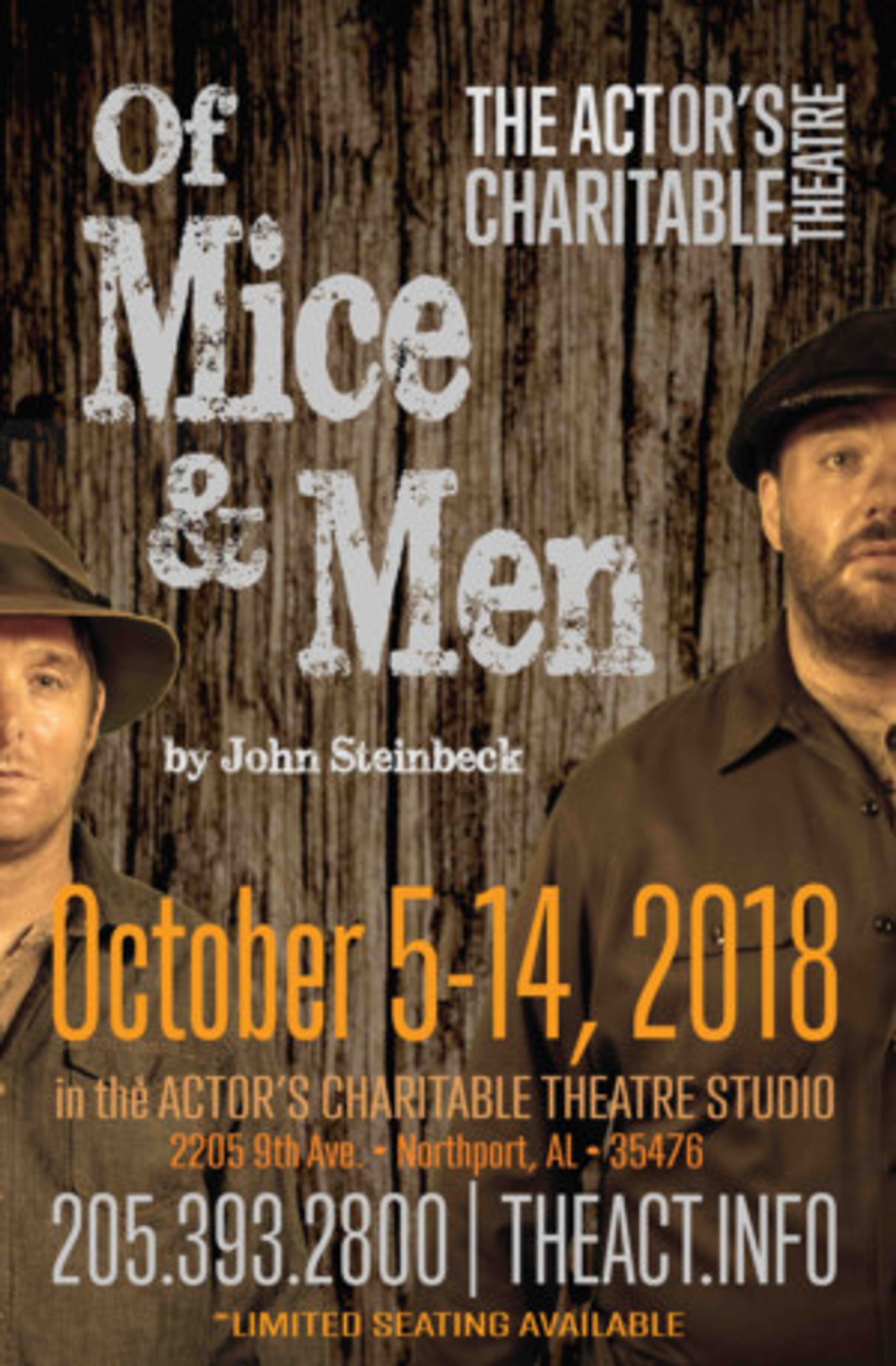 The Actor's Charitable Theatre Presents OF MICE AND MEN  Image
