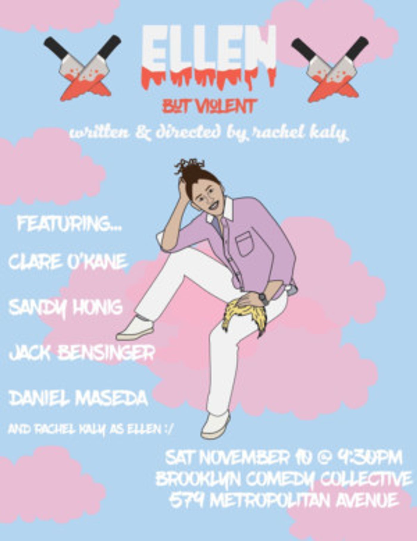 THE ELLEN SHOW BUT VIOLENT Opens at Brooklyn Comedy Collective 11/10  Image