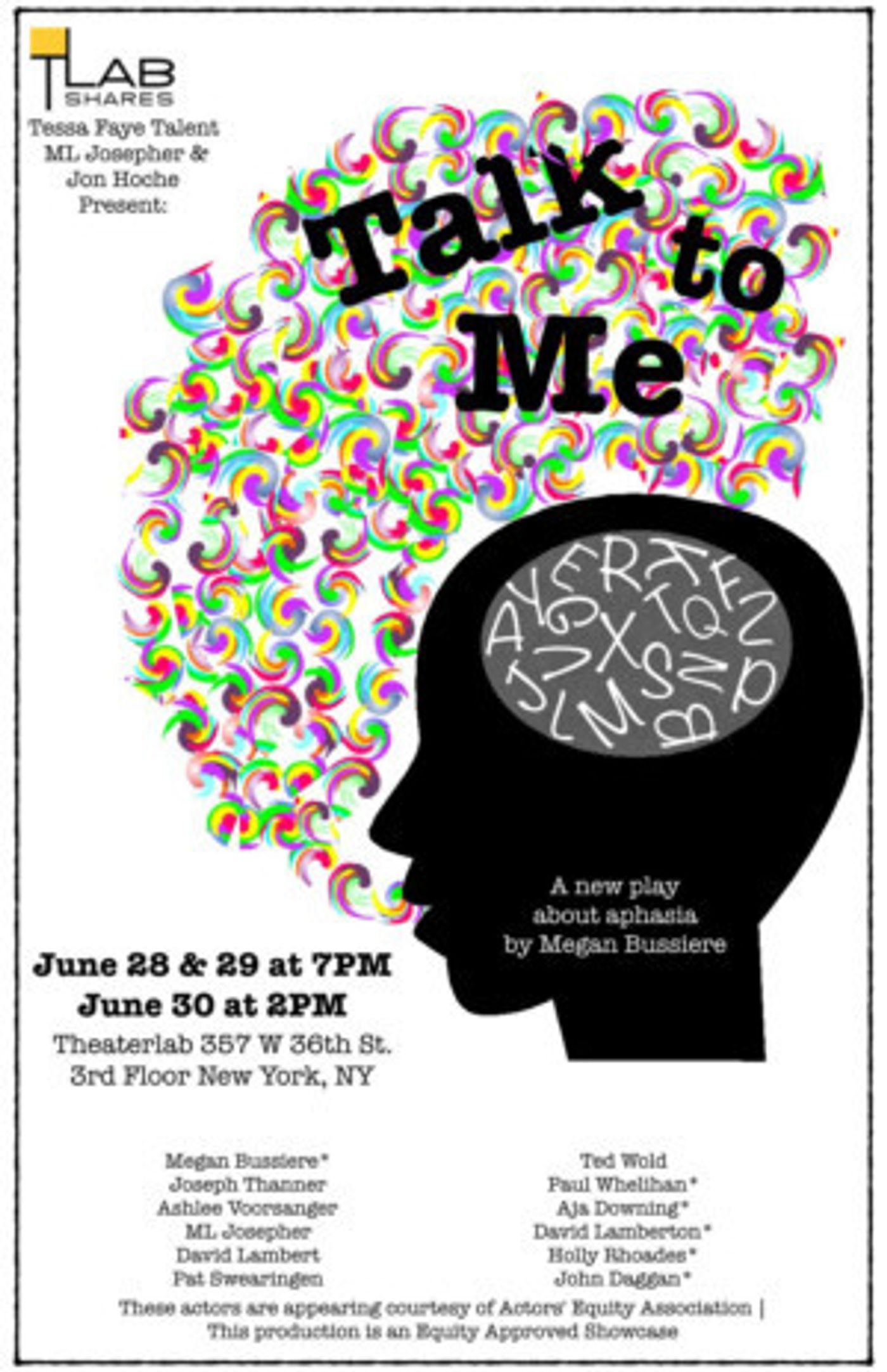 New Play About Aphasia TALK TO ME Debuts In New York  Image