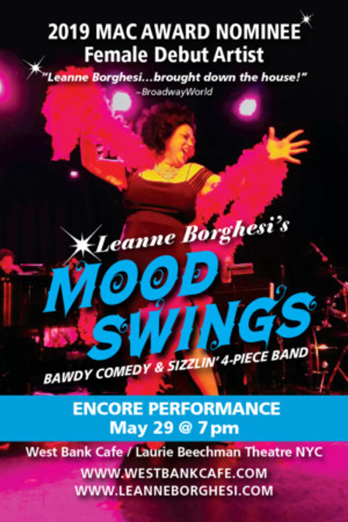 Leanne Borghesi's MOOD SWINGS Plays Encore Performance May 29th  Image