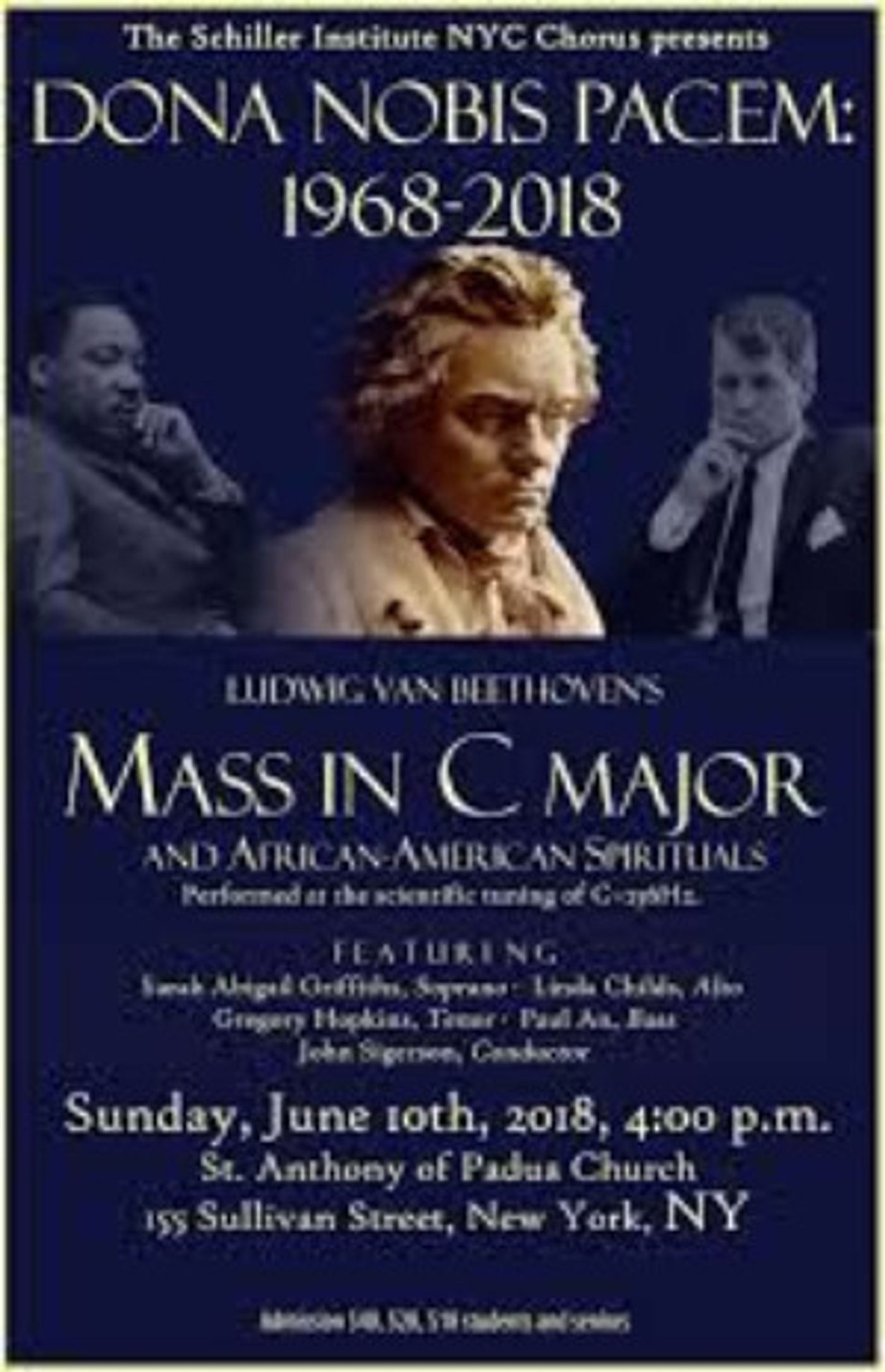 The Schiller Institute NYC Chorus Presents Dona Nobis Pacem: 1968- 2018  Image